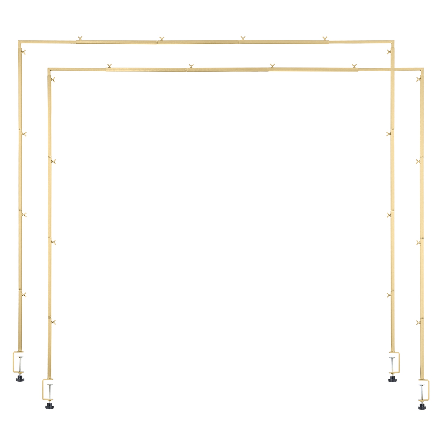 VEVOR 2 Packs Over The Table Rod Stand with Clamps, 13"-42" Tall & 28"-98" Length Adjustable, Table Arch Stand, Tabletop Balloon Arch Frame for