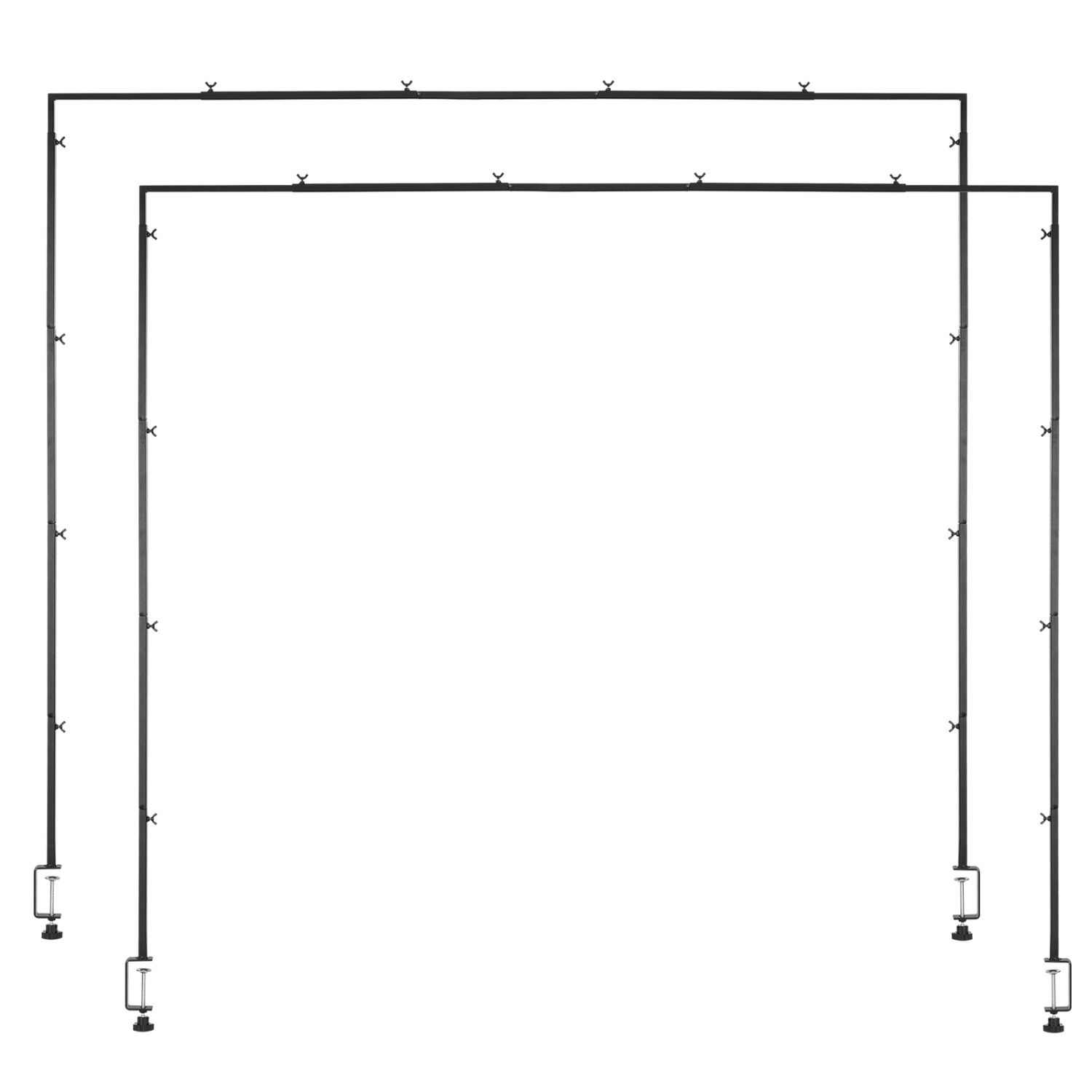 VEVOR 2 Packs Over The Table Rod Stand with Clamps, 13"-42" Tall & 28"-98" Length Adjustable, Table Arch Stand, Tabletop Balloon Arch Frame for