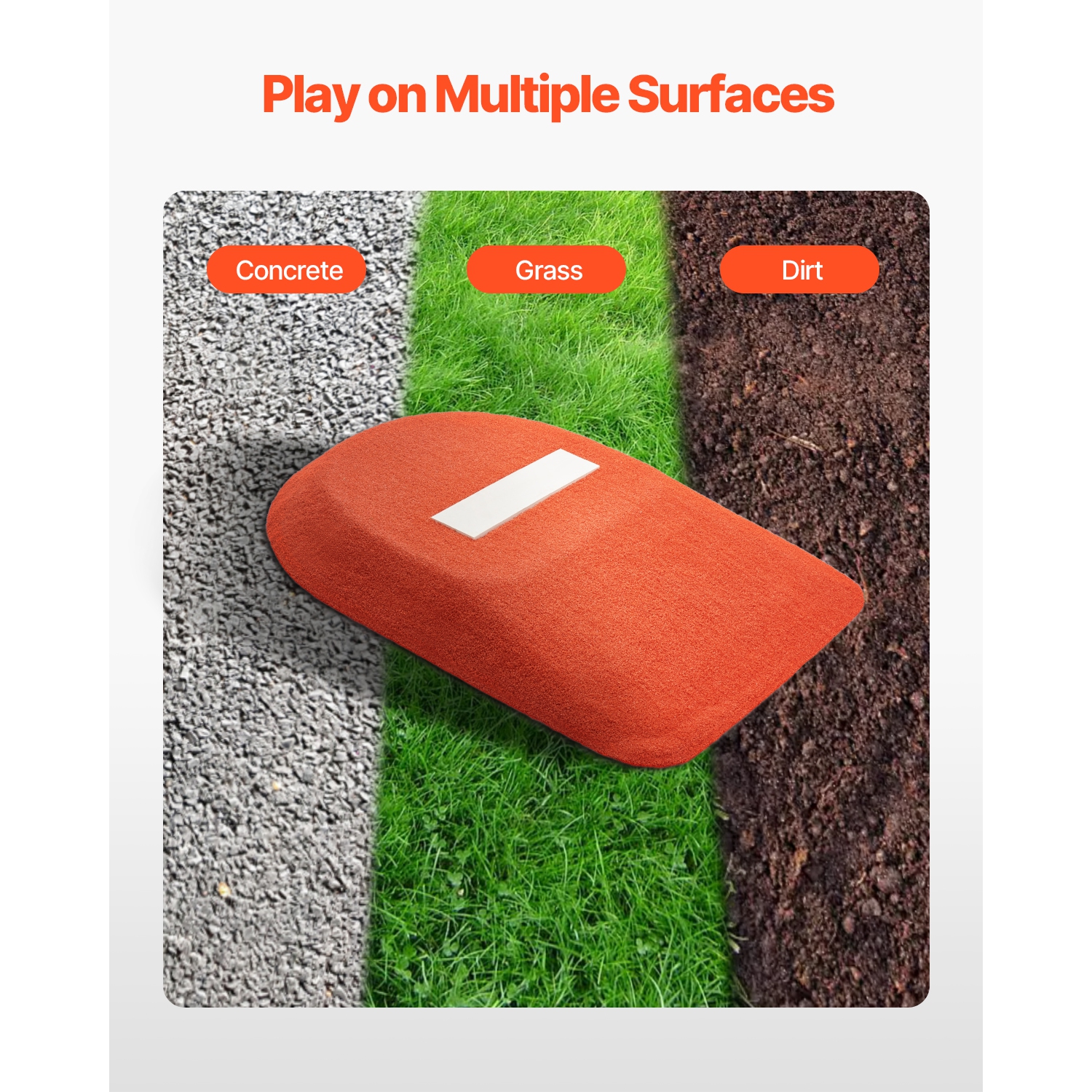 VEVOR Pitching Mound, Portable Baseball Game Mound, 42 in Indoor Outdoor Pitching Practice and Training Equipment, One-Piece Softball Pitching Aids