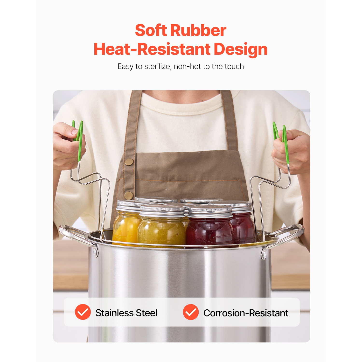 VEVOR Canning Supplies Starter Kit, 9 Pieces Stainless Steel Water Bath Canning Kit, Canning Tools Set: Rack, Ladle, Measuring Spoon, Funnel, Tongs,