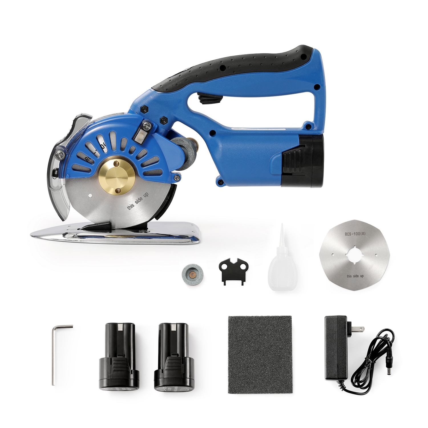 Coupe-tissu à 5 vitesses VEVOR, machine à découper électrique rotative sans fil, épaisseur de coupe de 1,1&nbsp;po, couteau octogonal, lame de