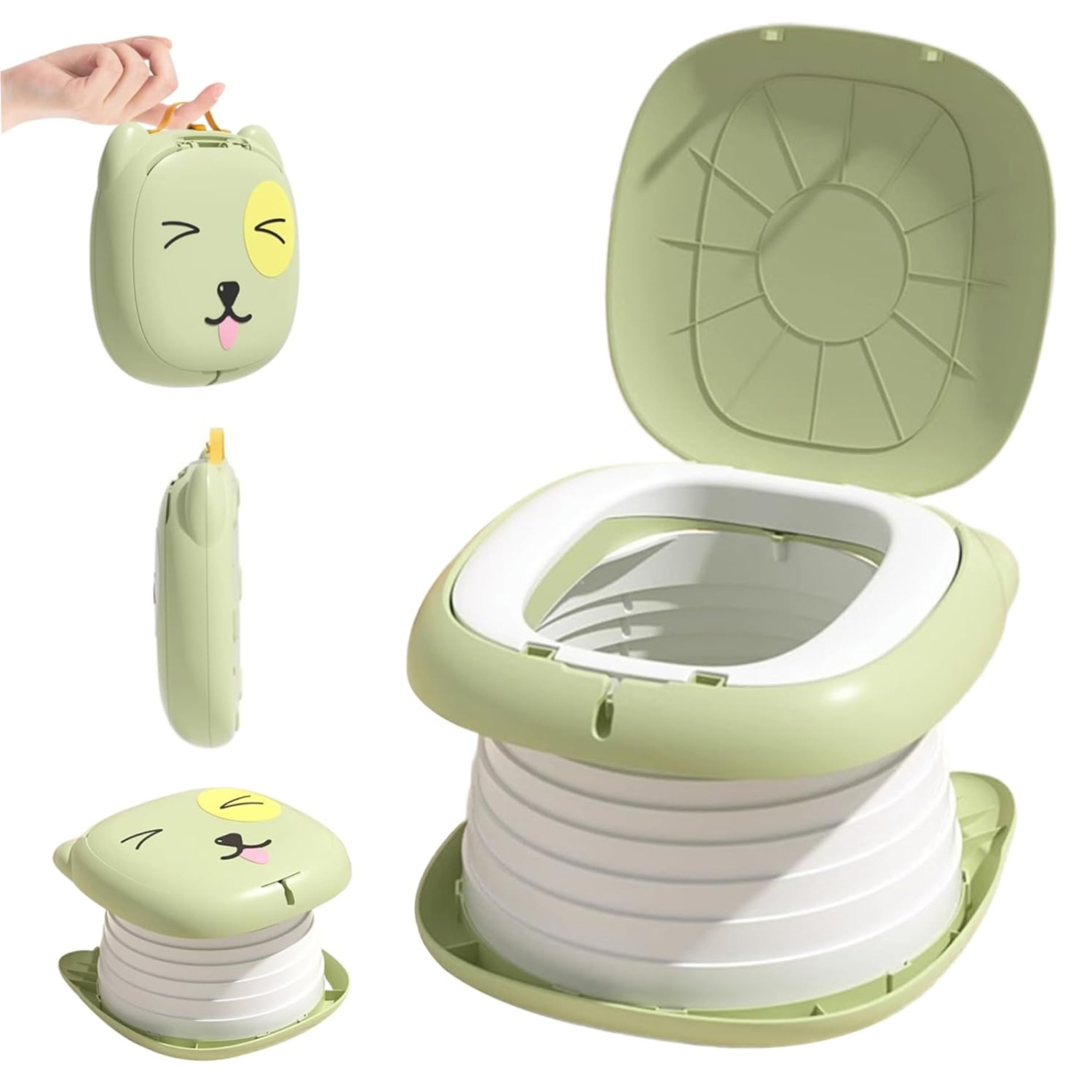 Portable Folding Children's Toilet, Outdoor Camping Emergency Potty Urinal for Travel Use