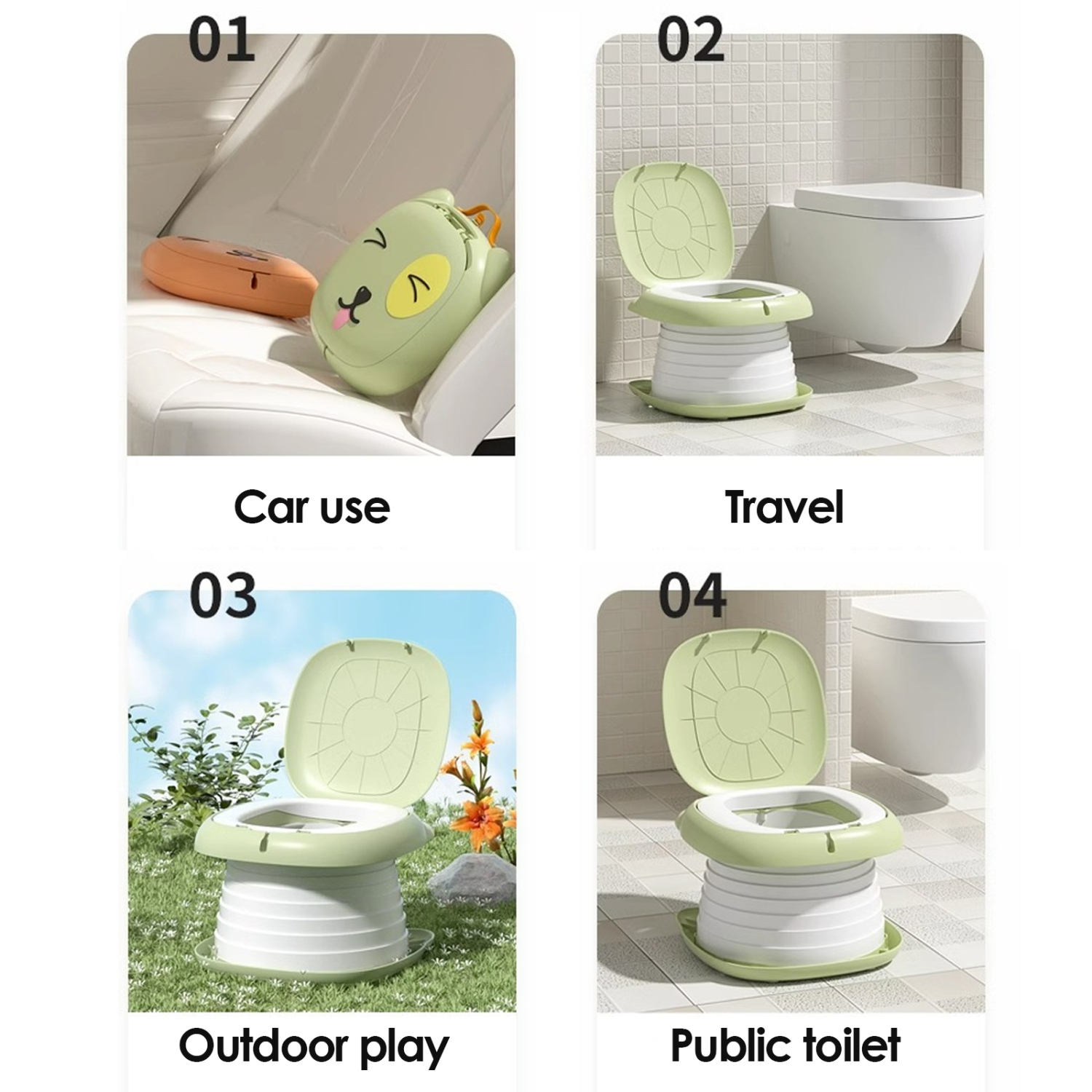 Portable Folding Children's Toilet, Outdoor Camping Emergency Potty Urinal for Travel Use