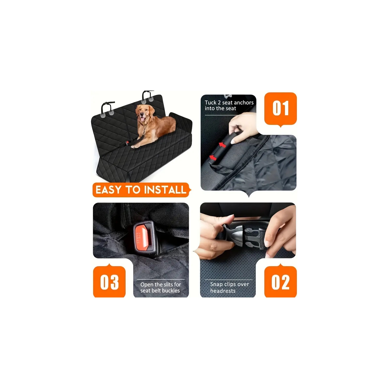 Housses de siège d'auto, housses de siège arrière étanches pour les voitures, les camions et les VUS