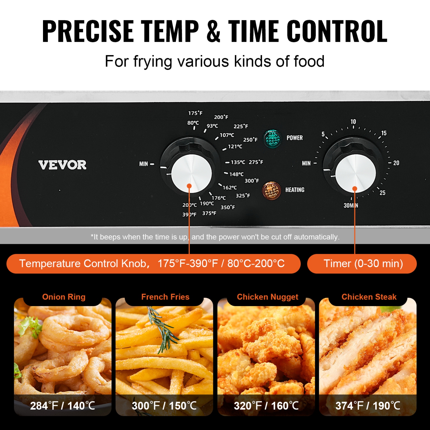 VEVOR 2 x 9Qt / 8.5L Commercial Deep Fryer, Dual Tank 3500W Electric Countertop Fryer, Double Oil Fryer with 2 Baskets, 1mm Thickened Stainless