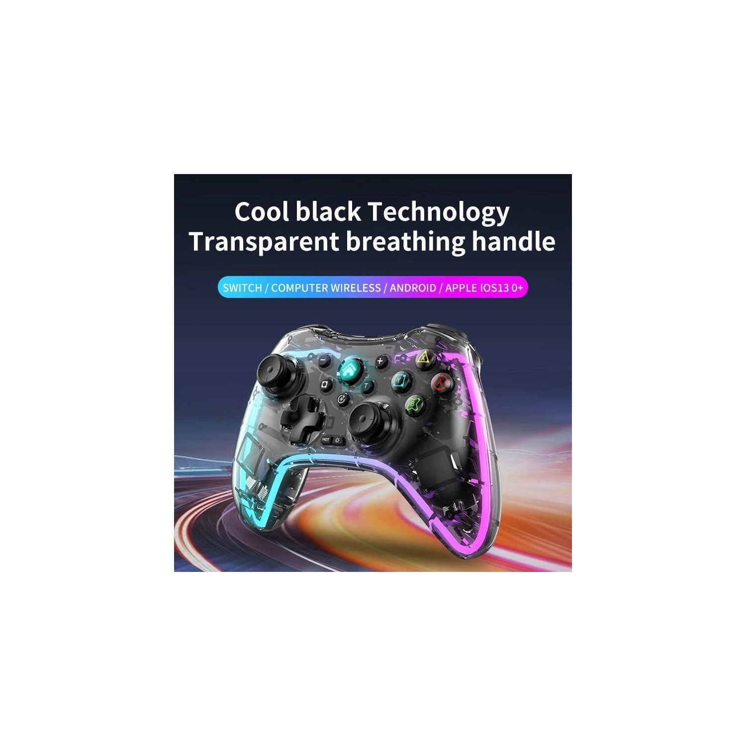 Applicable à Black Myth Wukong S03 manette de jeu transparente PC Android iOS avec machine de commutateur à six axes colorée, S03 sans fil