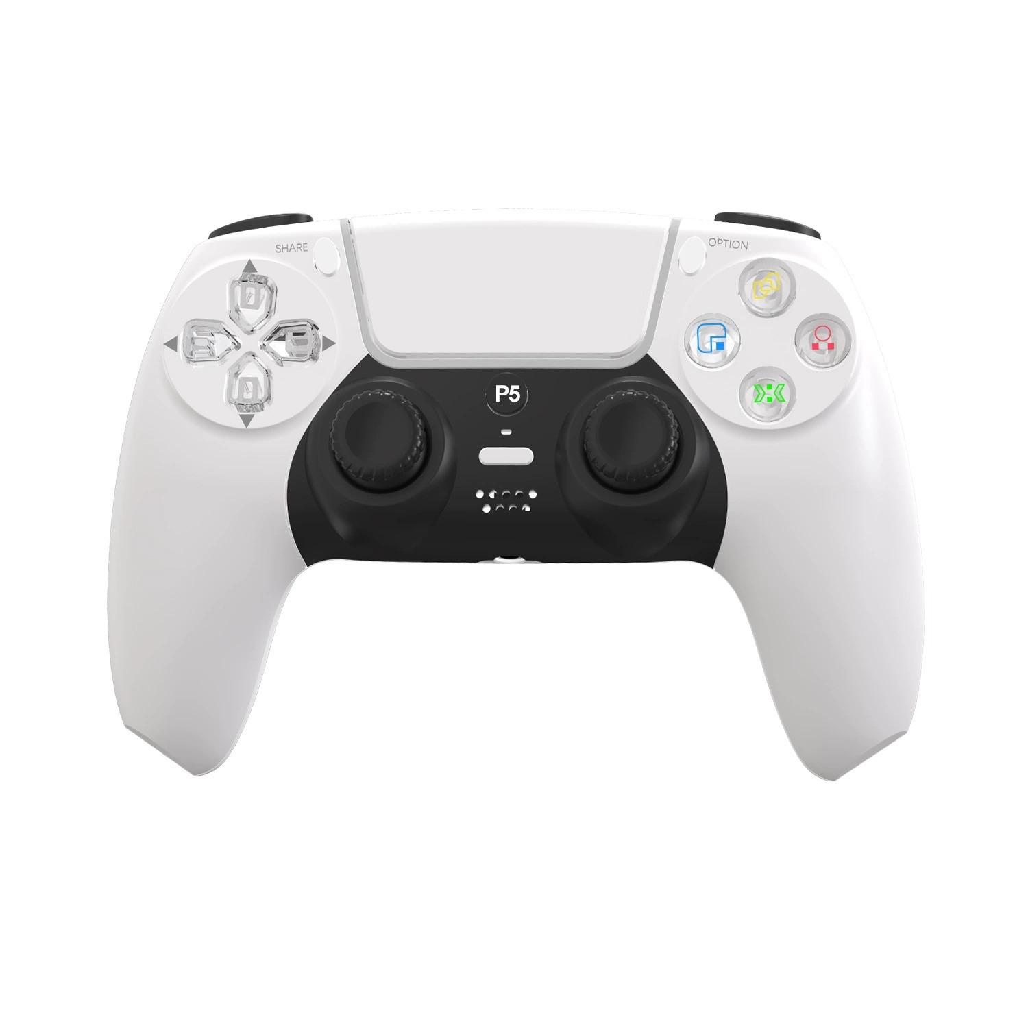 Manette PS5 avec barre lumineuse 4,0 Bluetooth de PS5 et manette de jeu sans fil à deux vibrations somatosensorielles à six axes pour PS5 avec manche