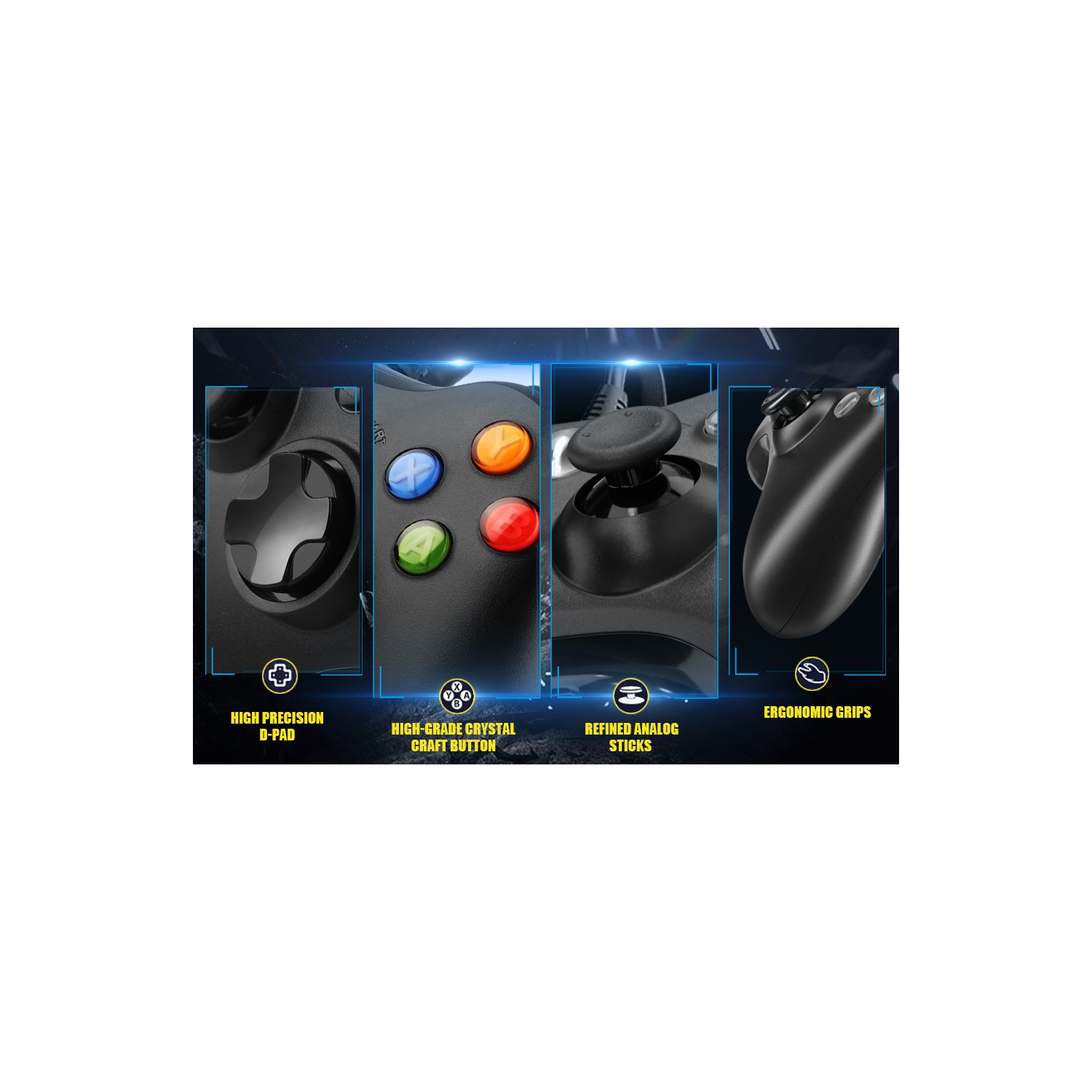 Manette Android tout-en-un; Manette de jeu avec fil XBOX360; Ordinateur; Manette de jeu; Manette avec fil pour Xbox 360 de Microsoft; Manette avec