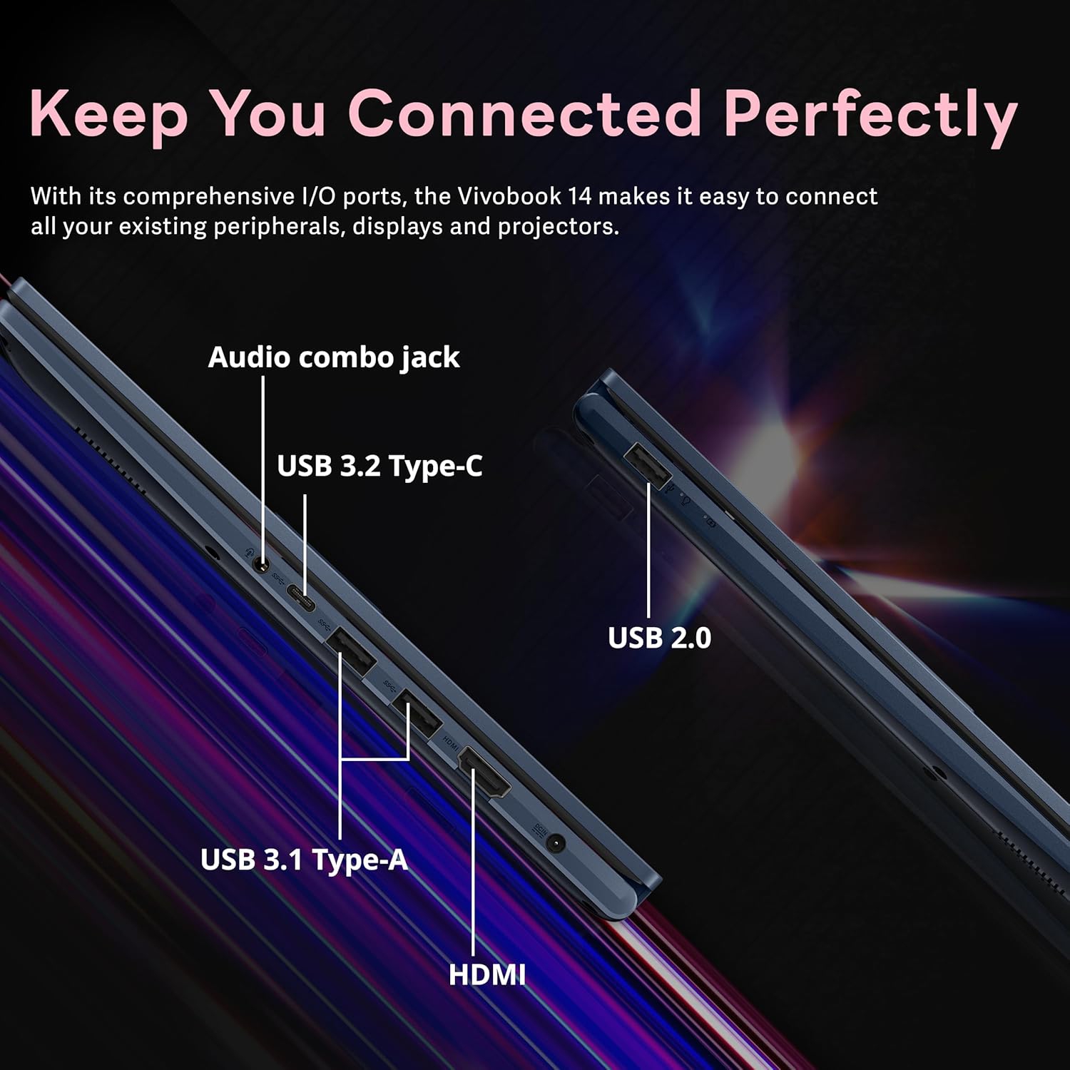 Open Box - ASUS Vivobook 14" FHD Anti-Glare Laptop, Intel i3-1215U, 512GB PCIe SSD, 16GB RAM, HD Camera, WiFi 6E, Bluetooth, Intel Iris Xe Graphics,