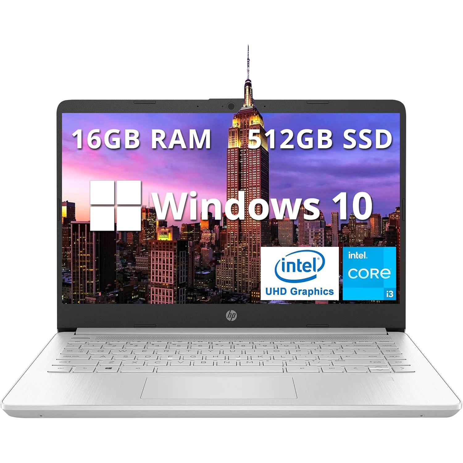 Open Box - HP 14" FHD BrightView Laptop, Intel i3-1125G4, 512GB PCIe SSD, 16GB DDR4 RAM, Intel UHD Graphics, 720p HD Camera, Wi-Fi 5, Bluetooth,