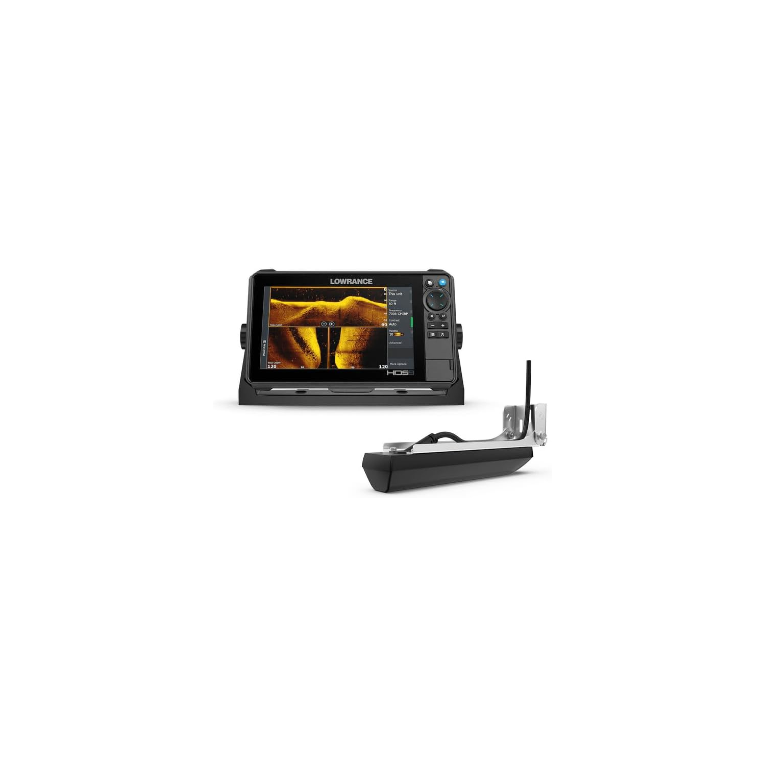 Échosondeur/traceur de tableau de 9&nbsp;po HDS PRO de Lowrance avec transducteur 3-en-1 HD ActiveImaging avec intégration pour téléphone intelligent