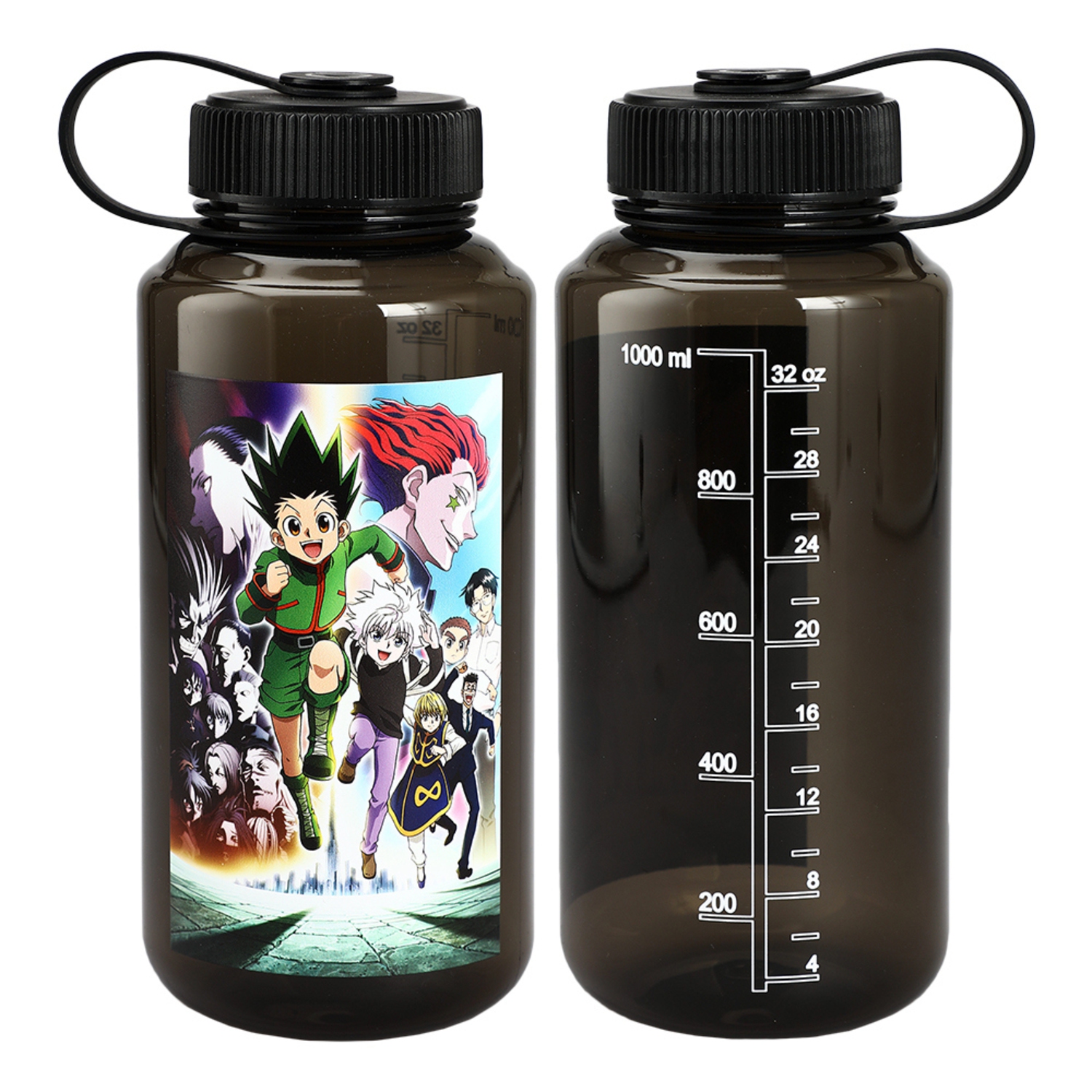 Bouteille d'eau noire en forme de personnage Hunter X.