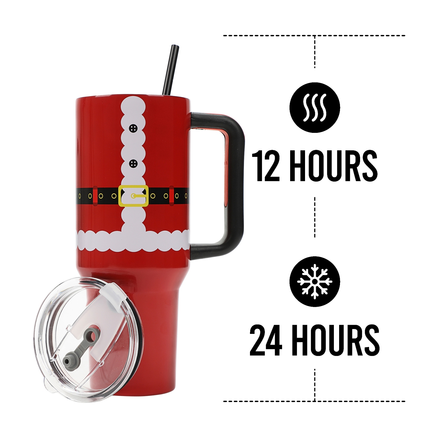 40 oz Stainless Steel Tumbler with Handle and Straw