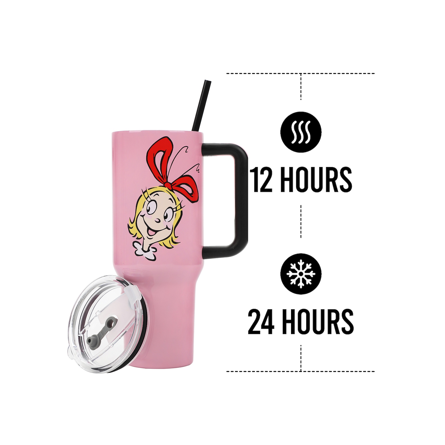 40 oz Stainless Steel Tumbler with Handle and Straw