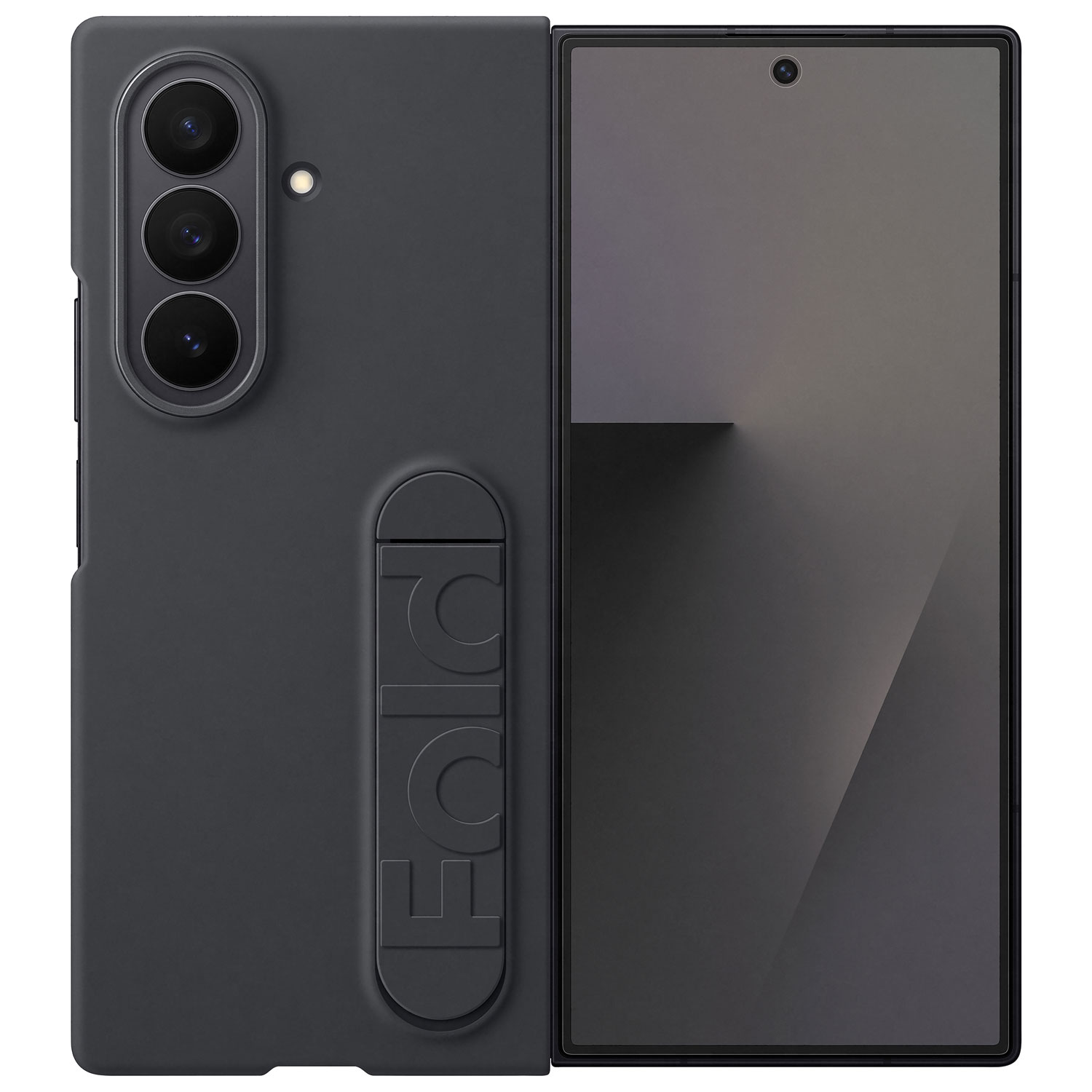 Étui en silicone Samsung avec support pour Galaxy Z Fold7 - Noir