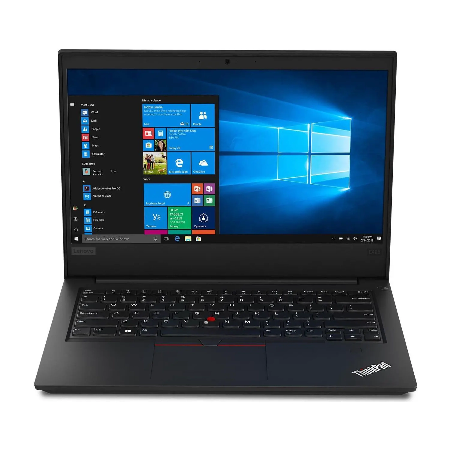 Refurbished (Good) Lenovo Thinkpad E495 14 Laptop (AMD Ryzen 5 3500U, 8GB RAM, 256GB SSD, Windows 10 Pro, Integrated AMD Radeon Vega 8 Graphics) - 20NEA00QUS