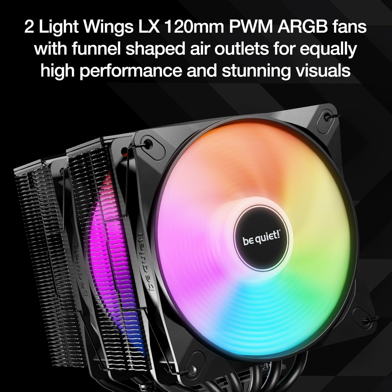 be quiet! Pure Rock Pro 3 LX CPU Air Cooler |6 High Performance 6mm Heat Pipes w/HDT Tech|120mm Quiet ARGB PWM Fan|AMD:AM4 AM5/Intel LGA