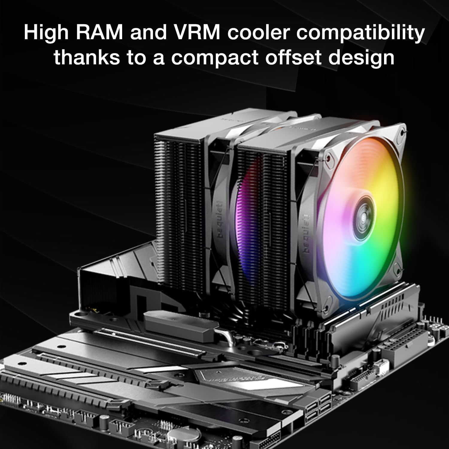 be quiet! Pure Rock Pro 3 LX CPU Air Cooler |6 High Performance 6mm Heat Pipes w/HDT Tech|120mm Quiet ARGB PWM Fan|AMD:AM4 AM5/Intel LGA