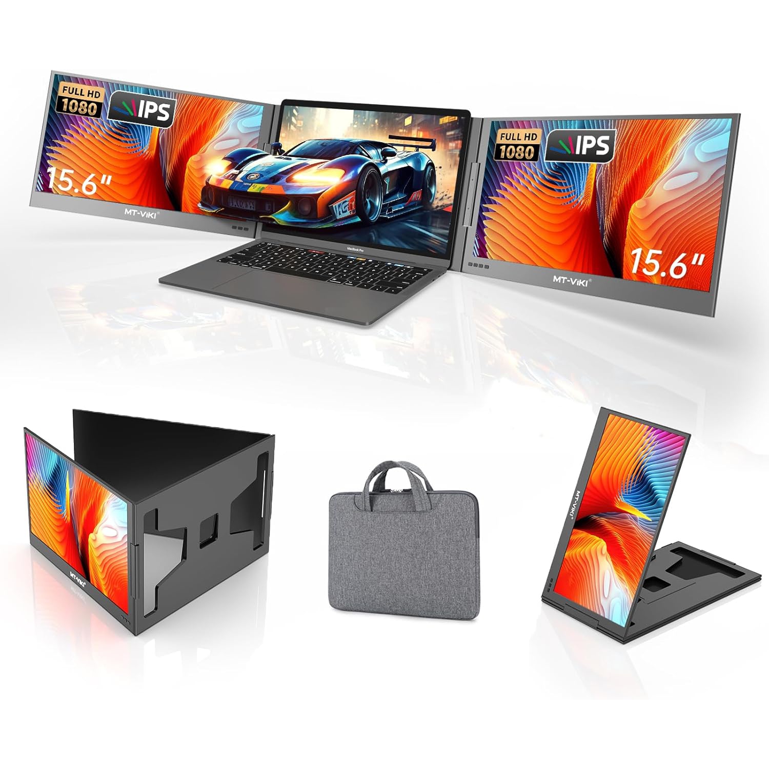 Open Box - MT-VIKI 15.6 inch Laptop Screen Extender, Potable Screen for Laptop Only One USB-C Cable Connection