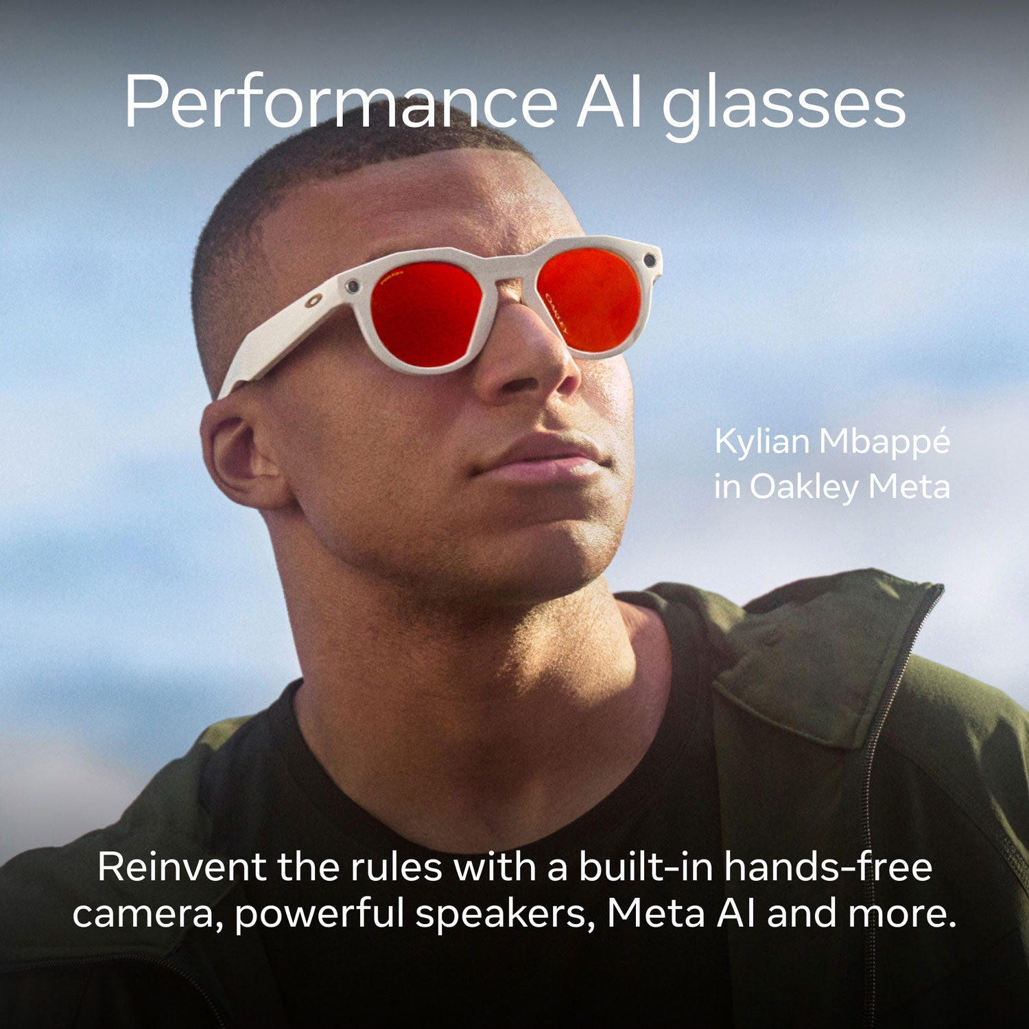 Lunettes intelligentes HSTN Meta d'Oakley avec intelligence artificielle, photo, vidéo, audio et assistant vocal - Gris chaud/Rubis Prizm