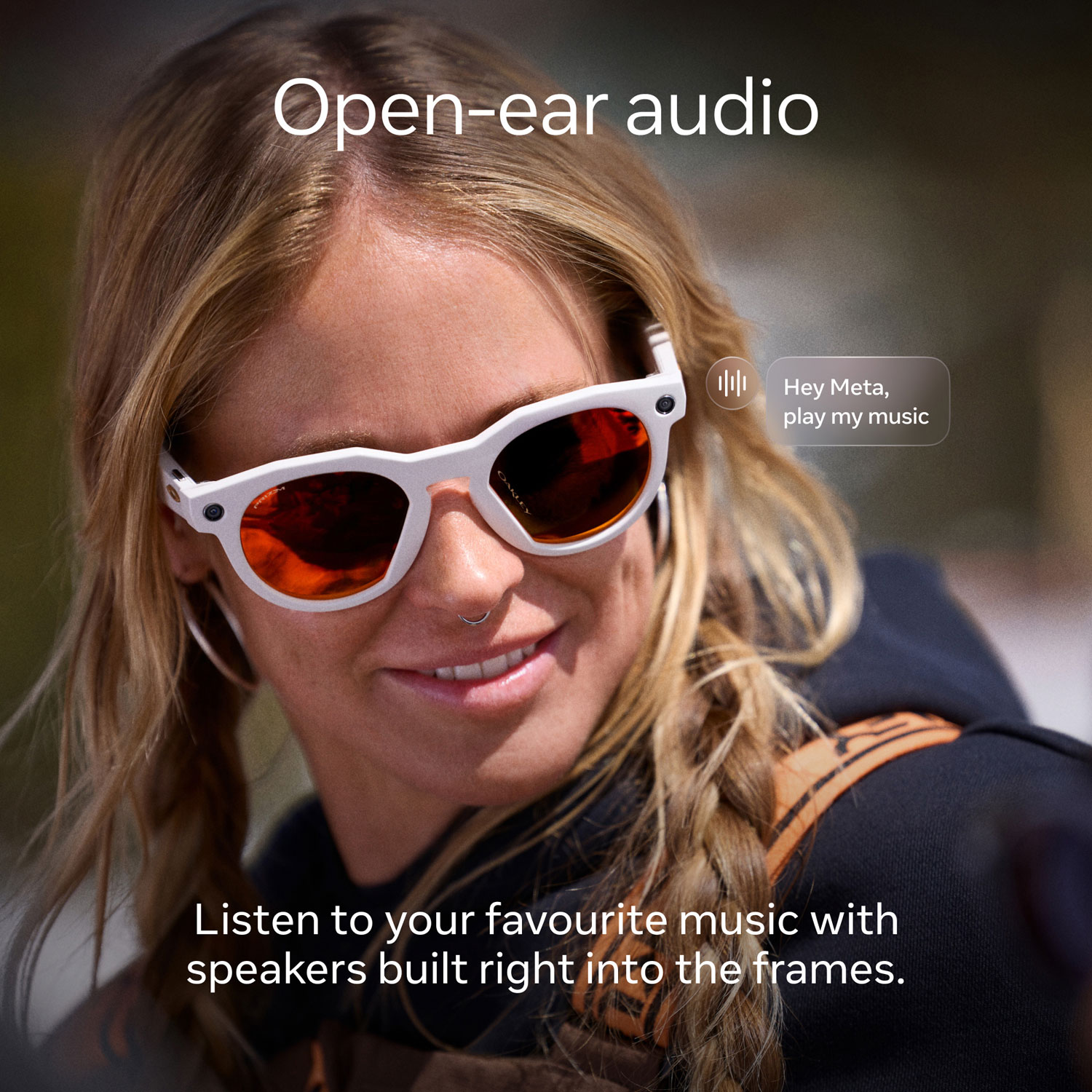 Lunettes intelligentes HSTN Meta d'Oakley avec intelligence artificielle, photo, vidéo, audio et assistant vocal - Gris chaud/Rubis Prizm