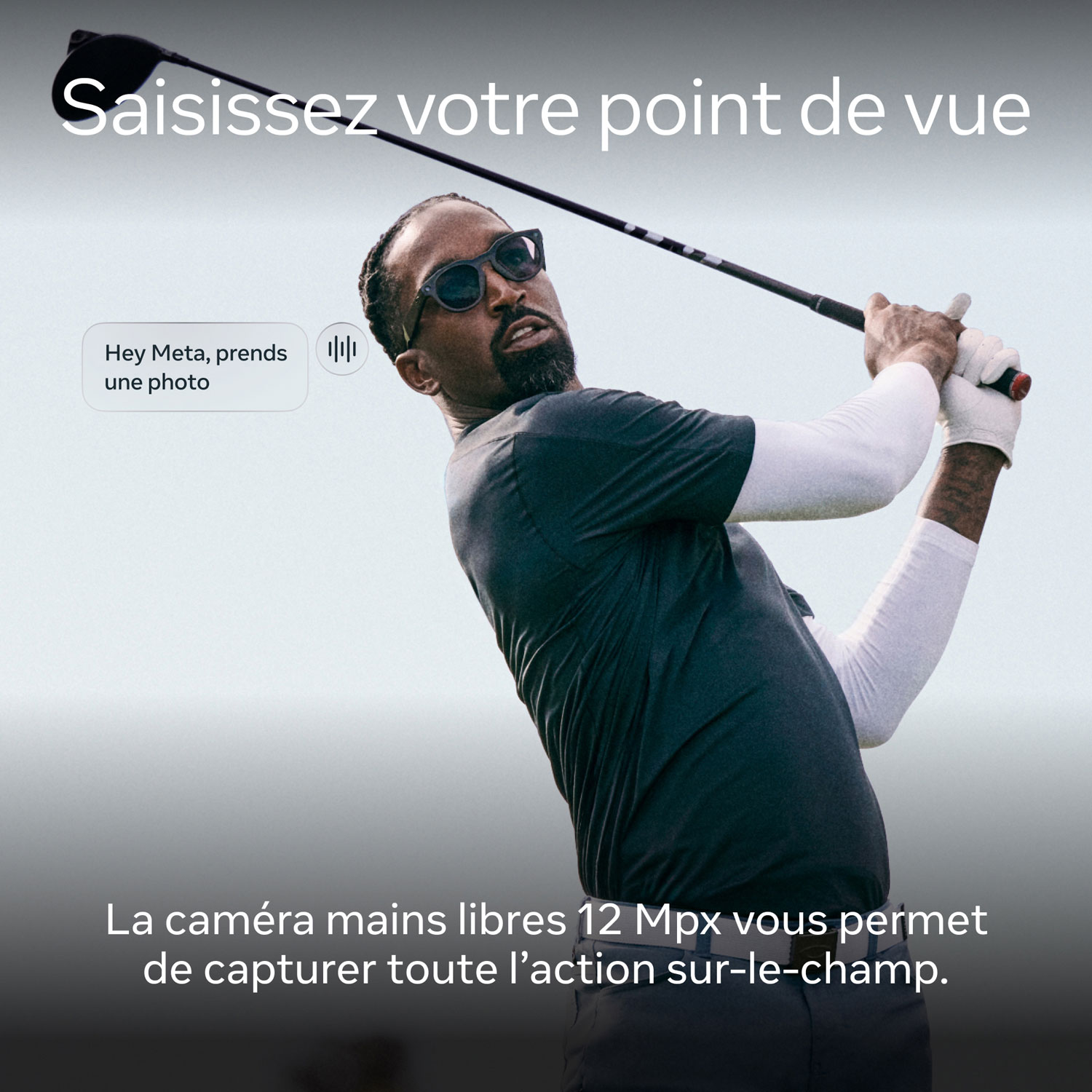 Oakley Meta HSTN Glasses with AI, Photo, Video, Audio & Voice Assistant - Black/ Prizm Black Polarized