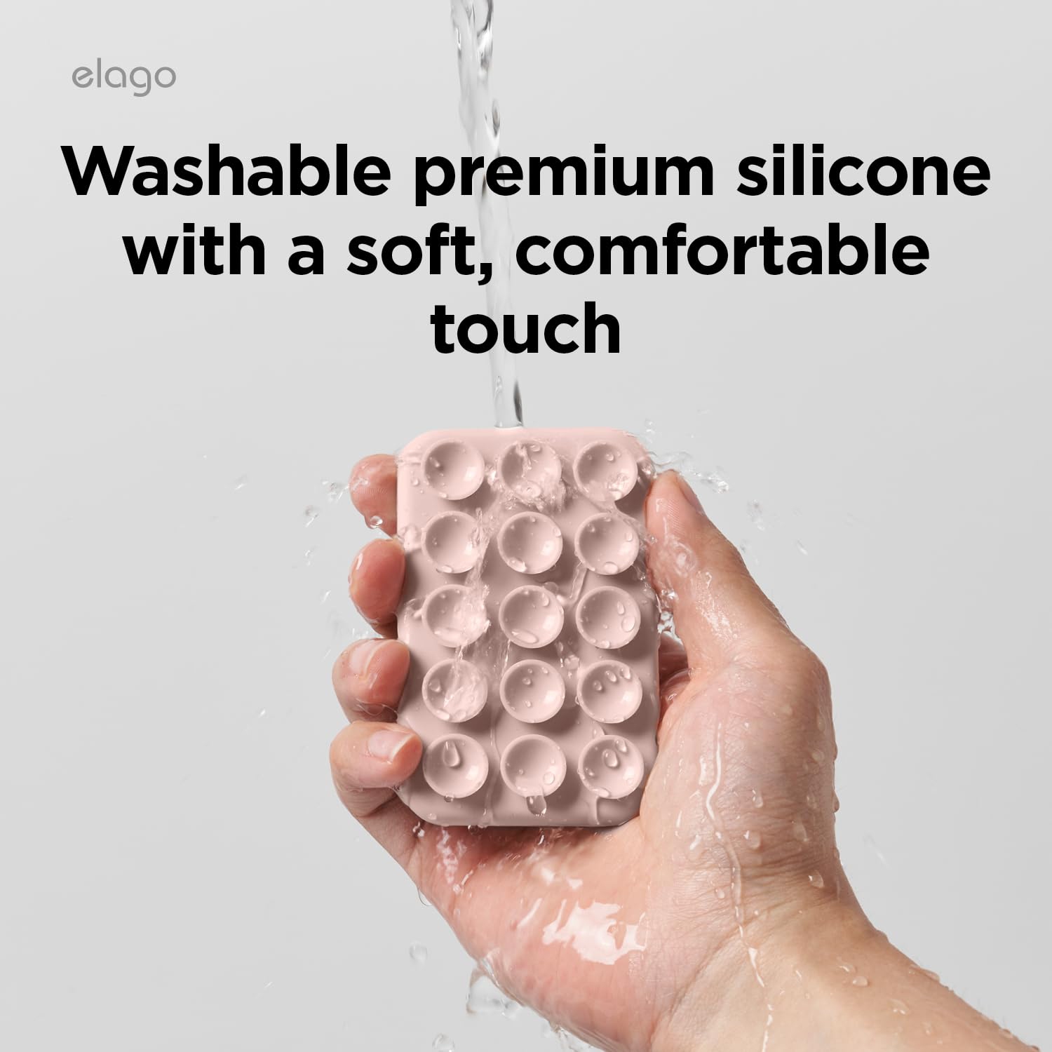 elago Magnetic Suction Cup Phone Mount Compatible with MagSafe Case, Removable Silicone Sticky Grip Holder for iPhone, Hands-Free Selfies/Video for