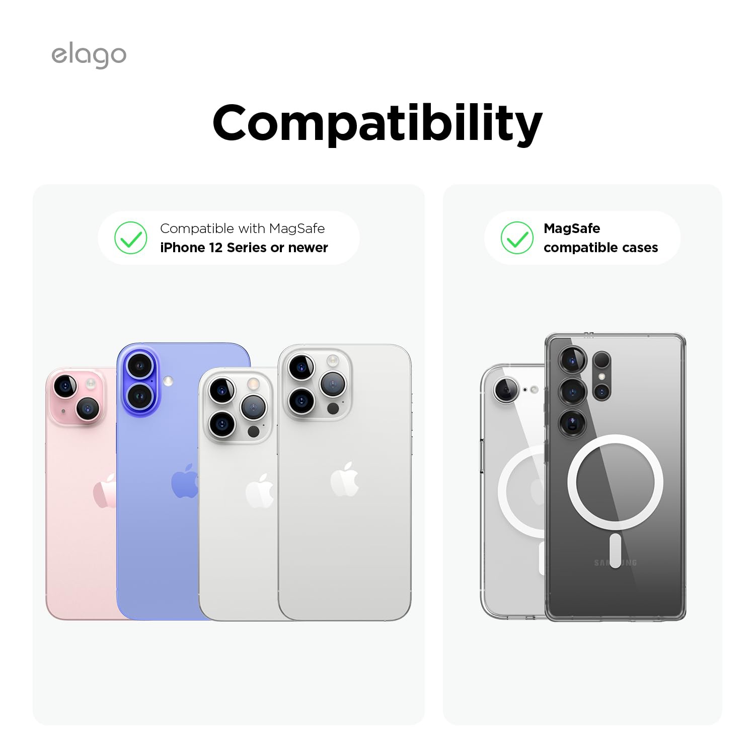 Support de téléphone magnétique à ventouse Elago compatible avec l'étui MagSafe, support adhésif amovible en silicone pour iPhone, égoportraits/vidéo