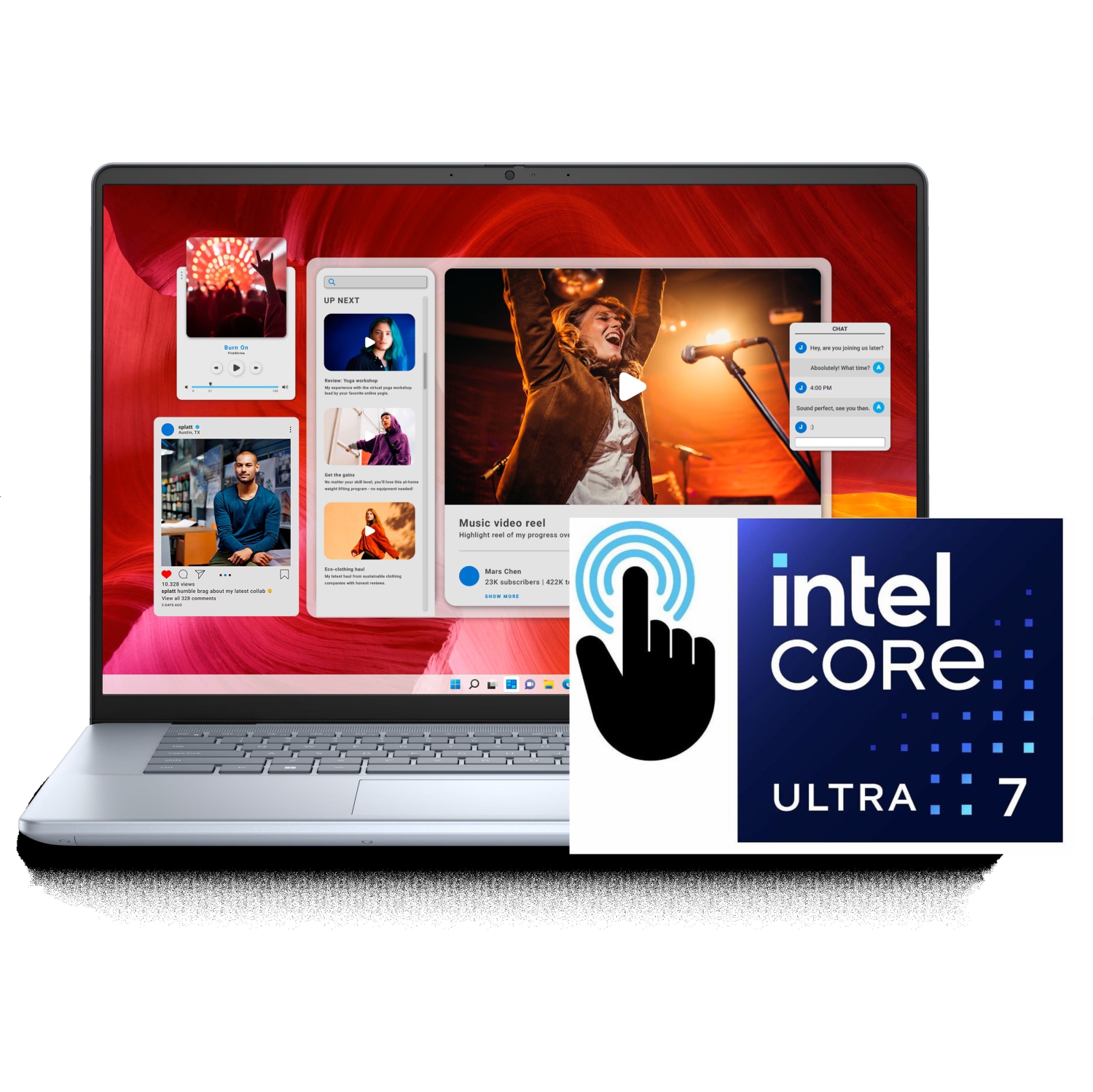 Open Box Dell Inspiron Plus 16-in 300 nits Large Screen 1920*1200 TOUCH, Gaming on Intel 16-Core Ultra 7 155H w/ Arc Graphics, 32GB RAM, 512GB Highspeed SSD, Finger/Face Unlock