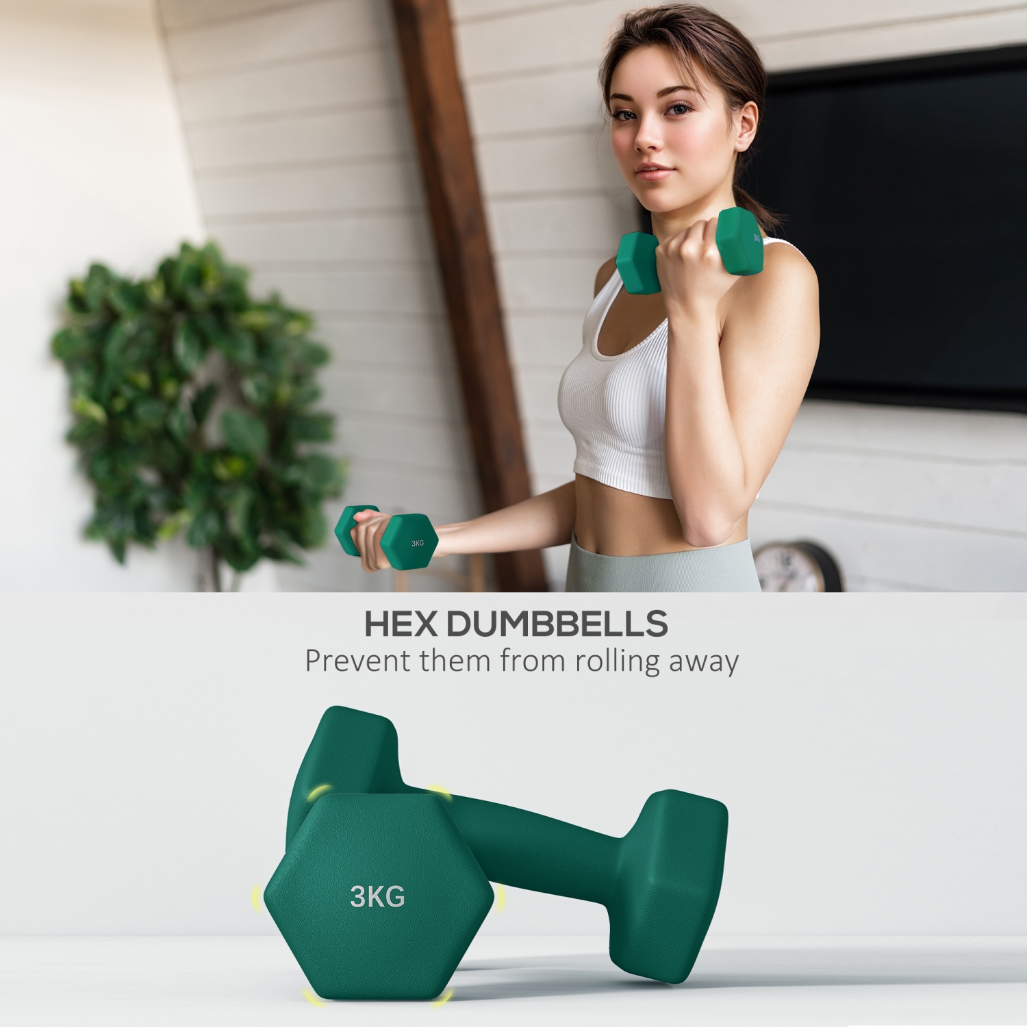 Ensemble d'haltères hexagonaux de 26 LB DE Soozier avec support vertical, haltères réglables, poids pour les mains pour l'entraînement musculaire à