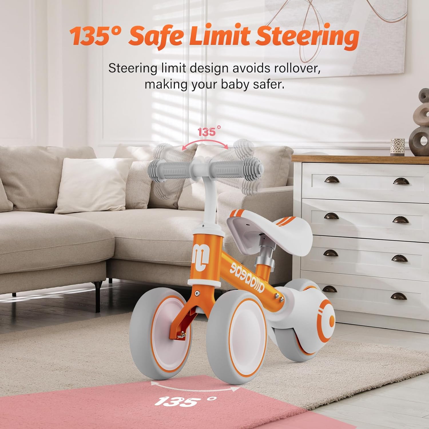 Draisienne de bébé, motos adorables pour tout-petits de 12-36 mois Cadeaux pour fille de 1 an pour faire passer bébé de debout à course avec siège