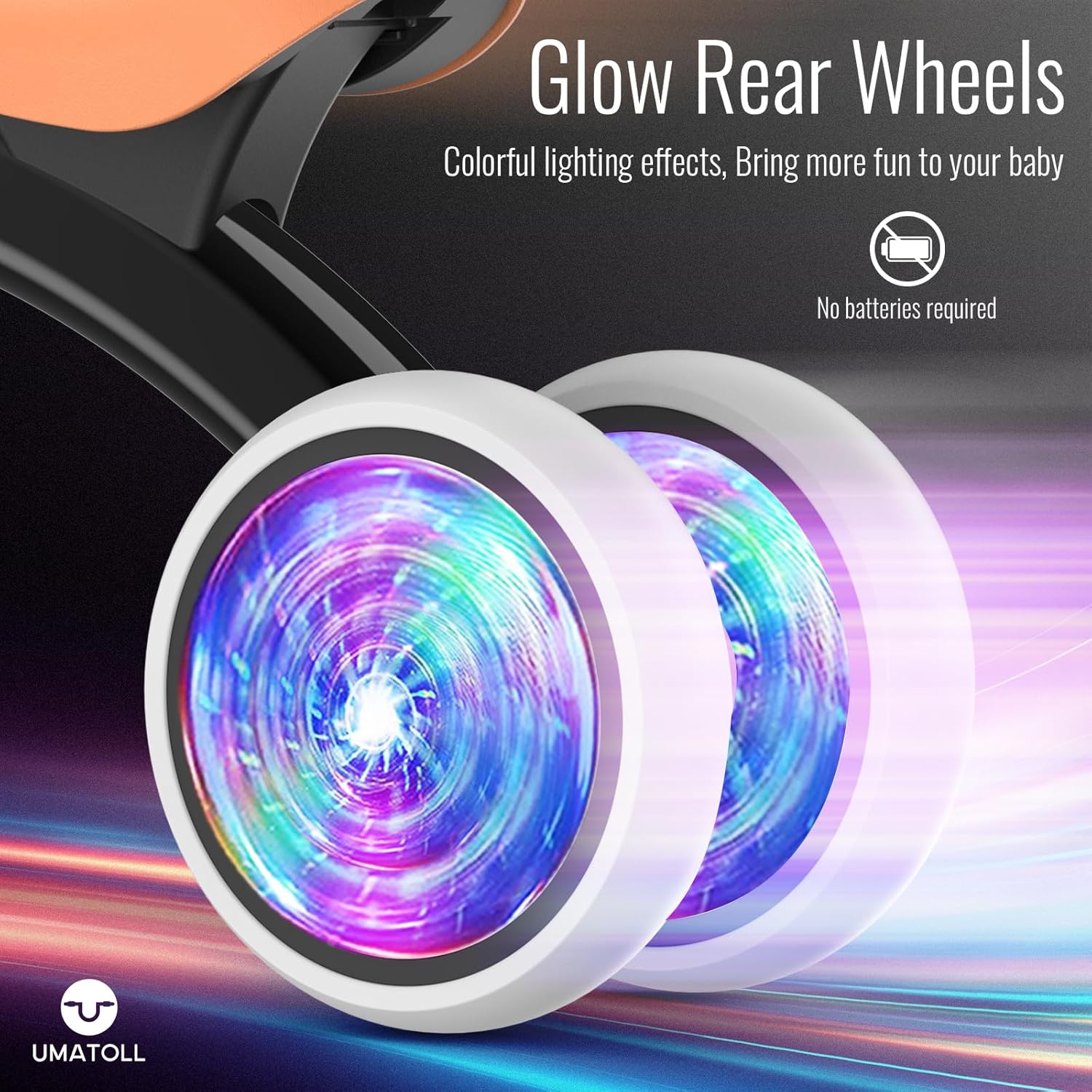 Colorful Lighting Baby Balance Bike Toys for 1 Year Old Boys Gifts, Adjustable Seat Baby Walker, 12-24 Months Toddler Ride on Toys with Removable