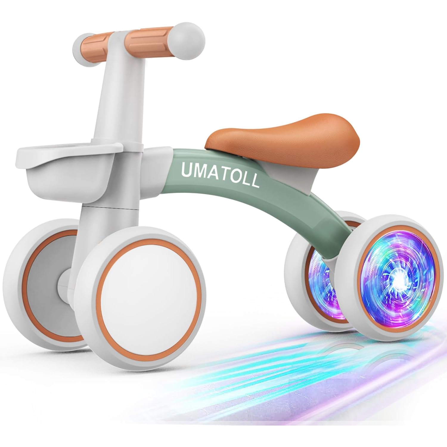 Colorful Lighting Baby Balance Bike Toys for 1 Year Old Boys Gifts, Adjustable Seat Baby Walker, 12-24 Months Toddler Ride on Toys with Removable