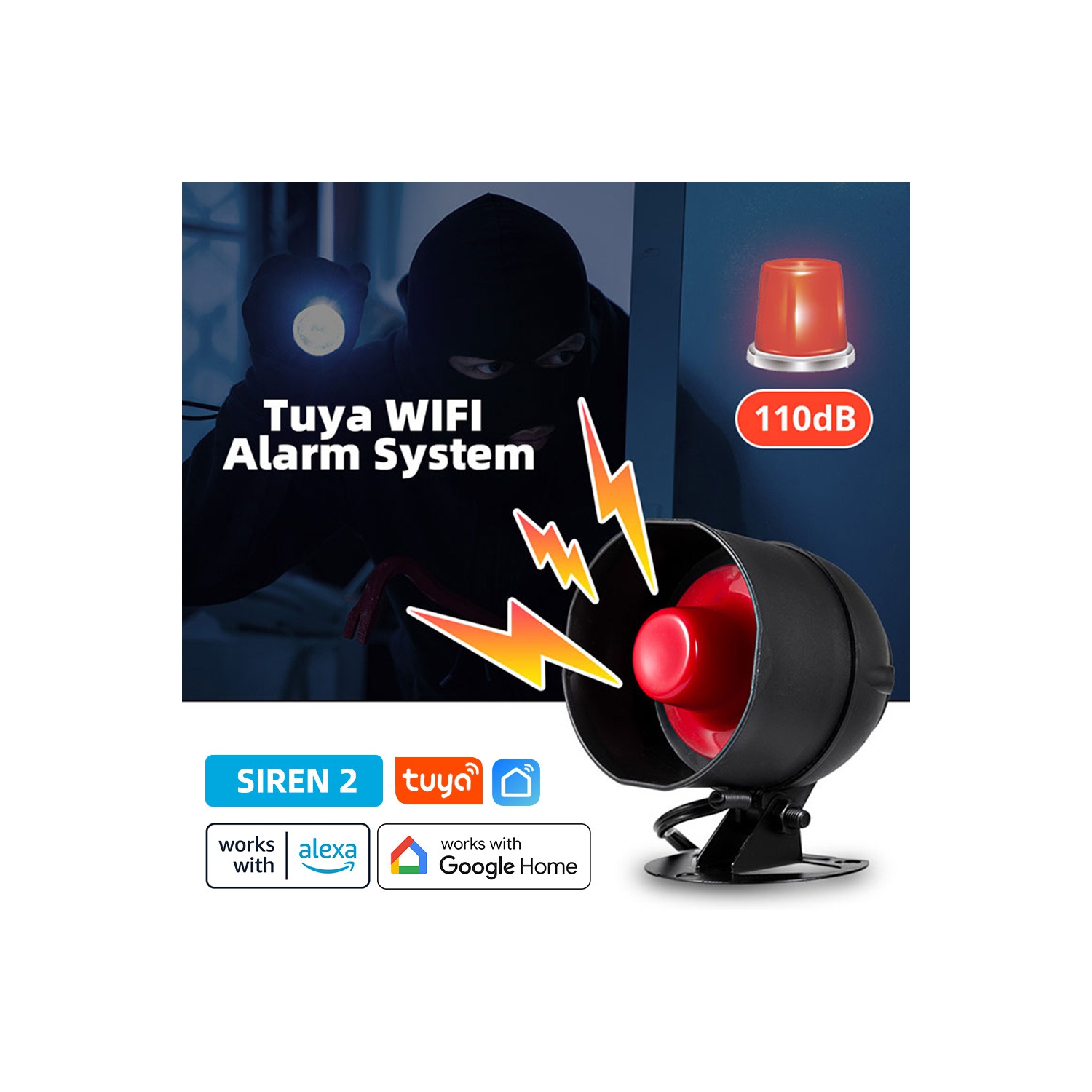 Magasinez la trousse de système d'alarme de porte Alarme de porte Sirène Capteurs de porte/fenêtre Télécommandes Alarme antivol pour Home Office,