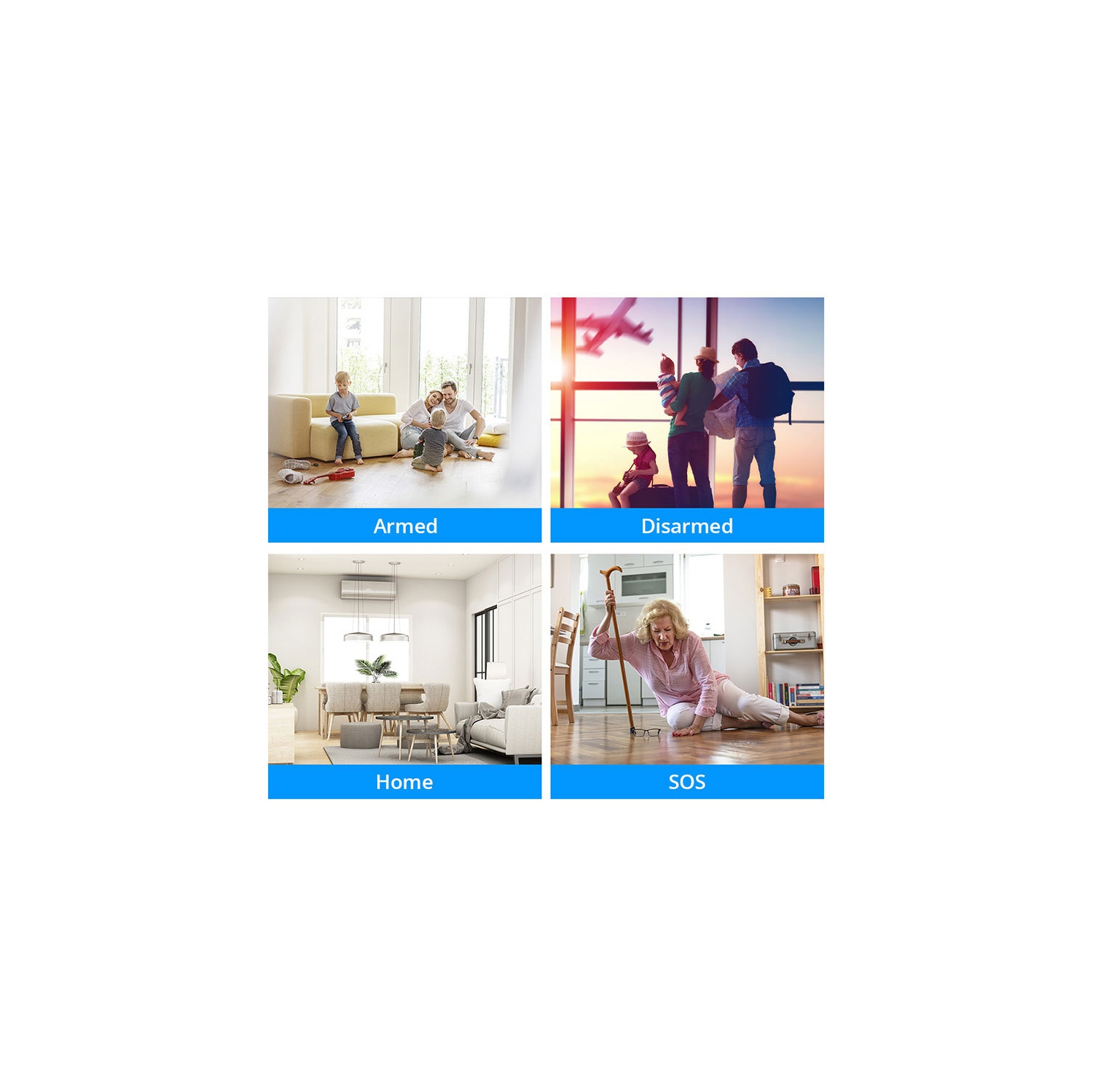 Magasinez la trousse de système d'alarme de porte Alarme de porte Sirène Capteurs de porte/fenêtre Télécommandes Alarme antivol pour Home Office,