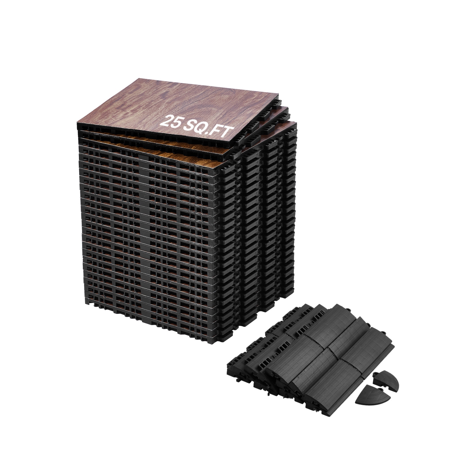 Dalles de plancher de danse 25 pièces 12,4 x 12,4&nbsp;po VEVOR, plancher de danse emboîtable, plancher d'entraînement portatif avec base coussinée