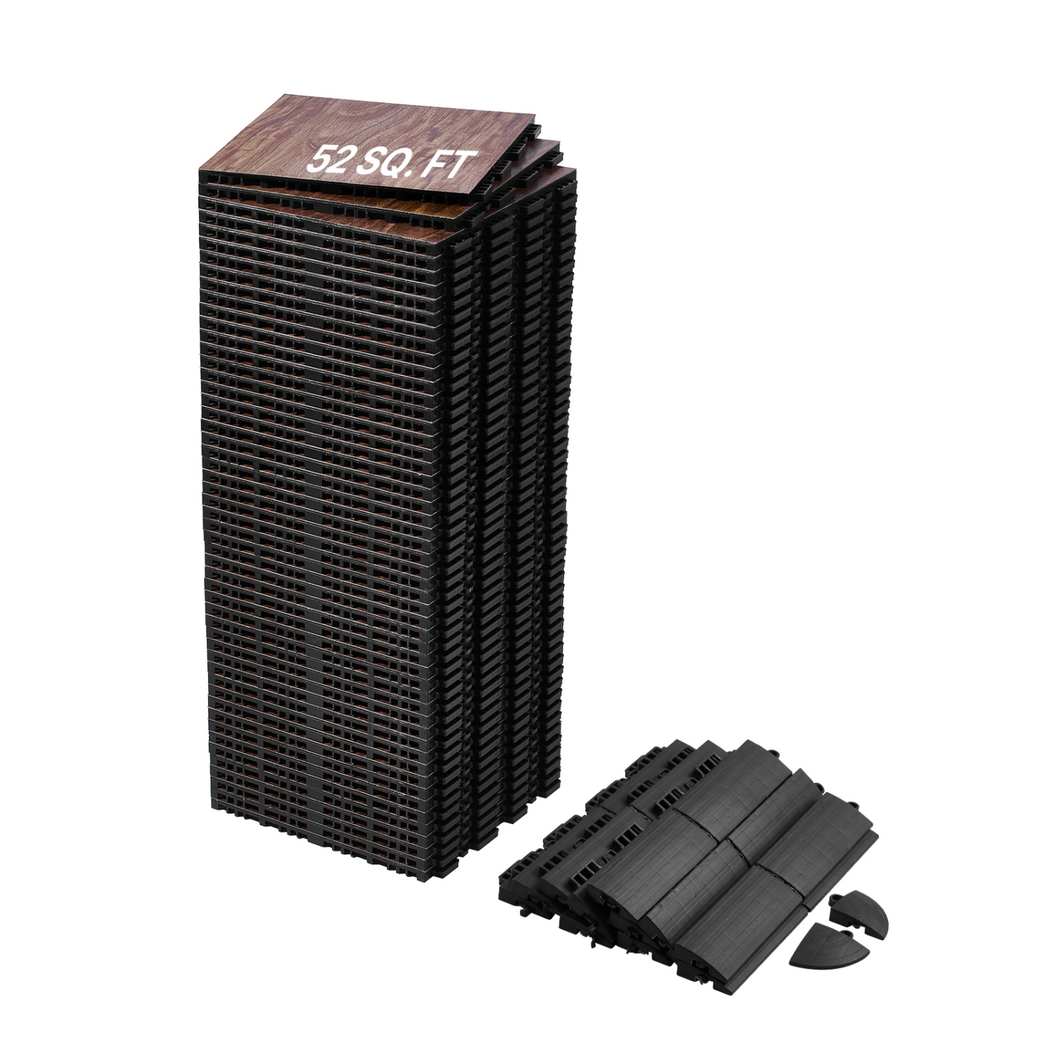 VEVOR 12.4 x 12.4 in 52 Piece Dance Floor Tiles, Interlocking Dance Flooring, Portable Dance Practice Floor with Cushioned Base