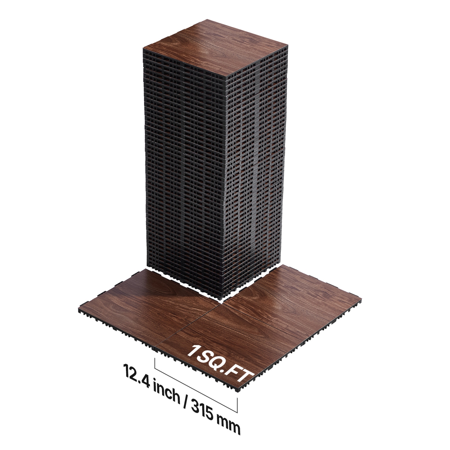 VEVOR 12.4 x 12.4 in 52 Piece Dance Floor Tiles, Interlocking Dance Flooring, Portable Dance Practice Floor with Cushioned Base