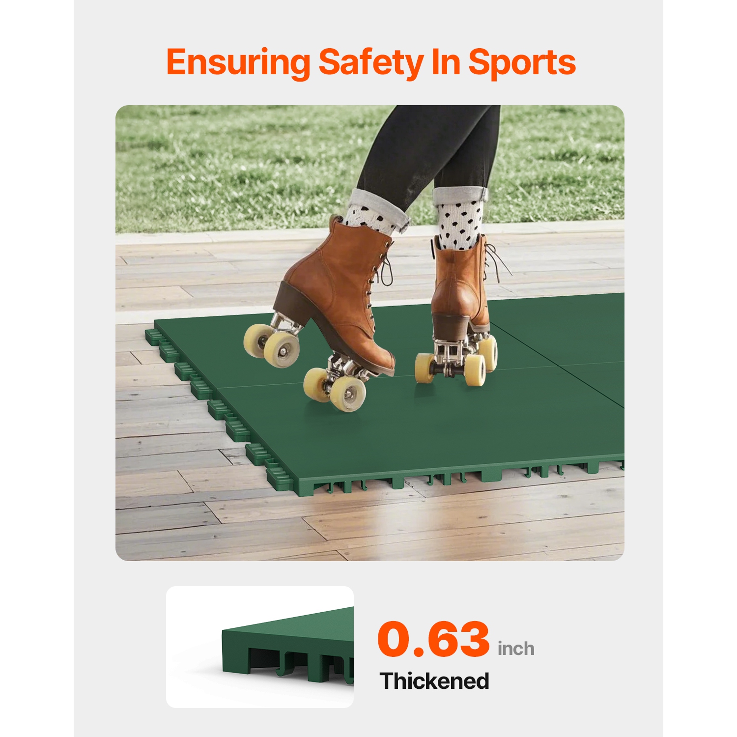 VEVOR 12 x 12 in 8 Pcs Dryland Tiles for Hockey Floor Mat, Interlocking Versatile Training Surface, Dance Floor Tiles, Hockey Training Equipment