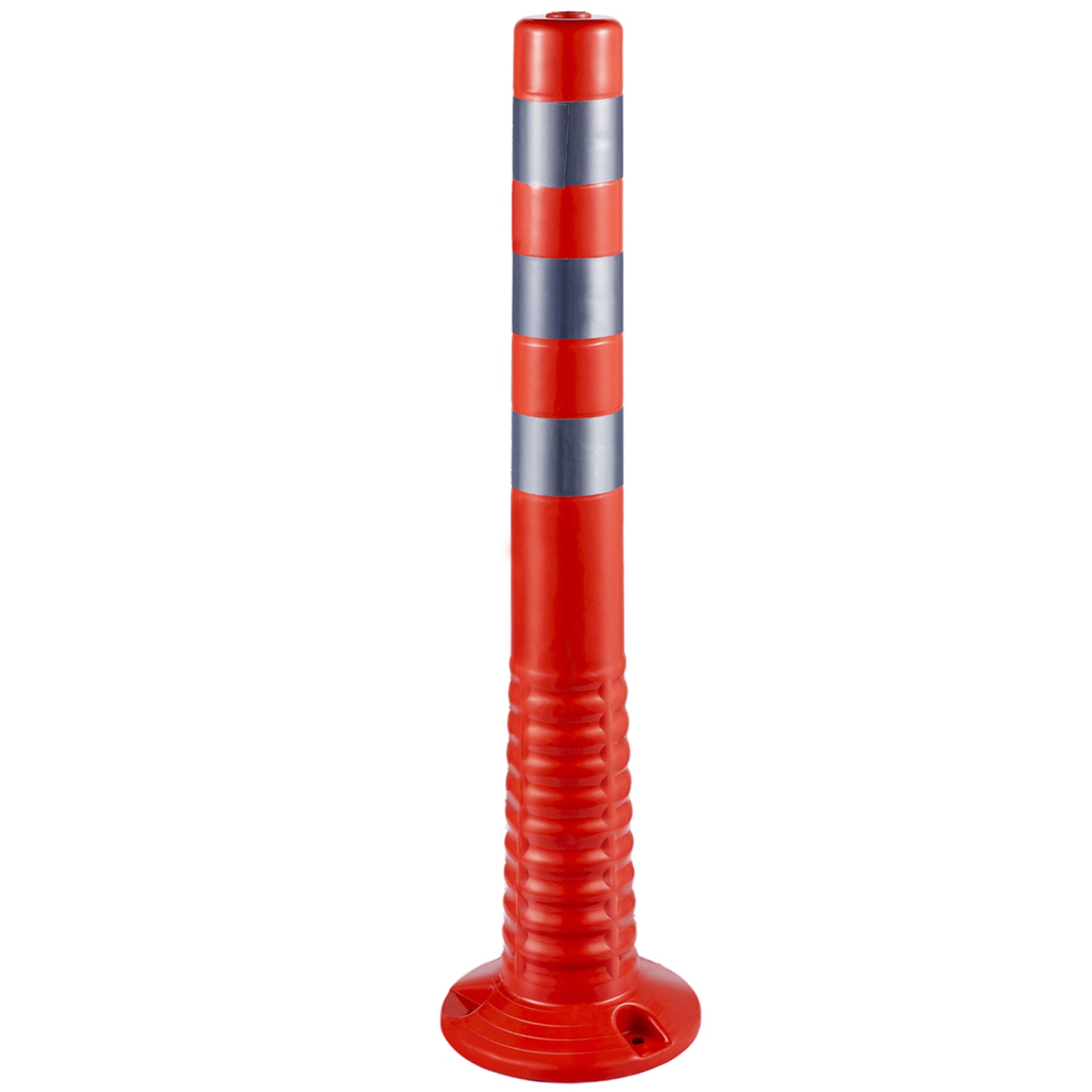 VEVOR 6 PCS Traffic Delineator, Posts Channelizer Cone with Reflective Bands, Delineator Post Kit 30” in Height, PU Traffic Post, Orange Safety