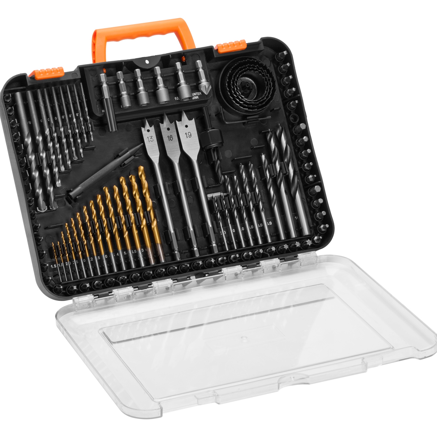 VEVOR 100 Pieces Drill Bit Set, Drill and Driver Bit Set, Screwdriver Bit Set Suitable for Wood Metal Cement Drilling and Screw Driving, Drill Bit Sets Combo Kit Assorted