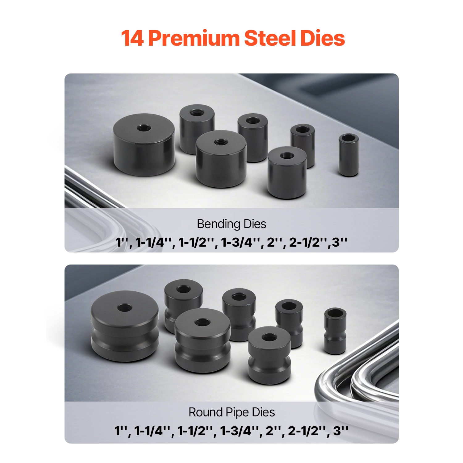 VEVOR 200° Manual Pipe Bender, Pipe Tube Bender with 14 Bending Dies, Heavy-Duty Tube Bending Tool for Copper Aluminum Iron Pipes,for HVAC Air