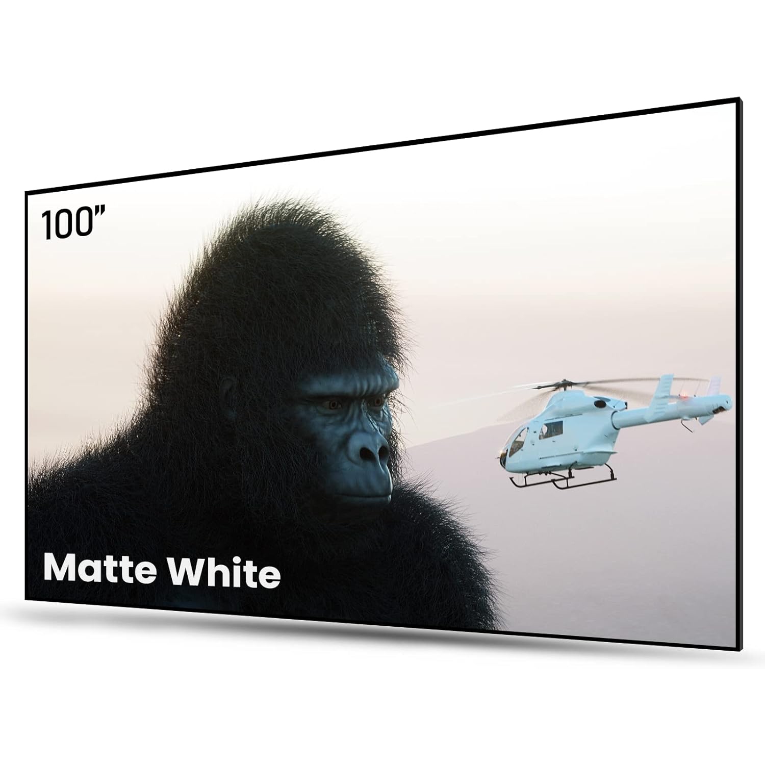 100" Fixed Frame Projector Screen, 4K/8K UHD Active 3D Compatible with Standard, Short Throw and UST Projectors