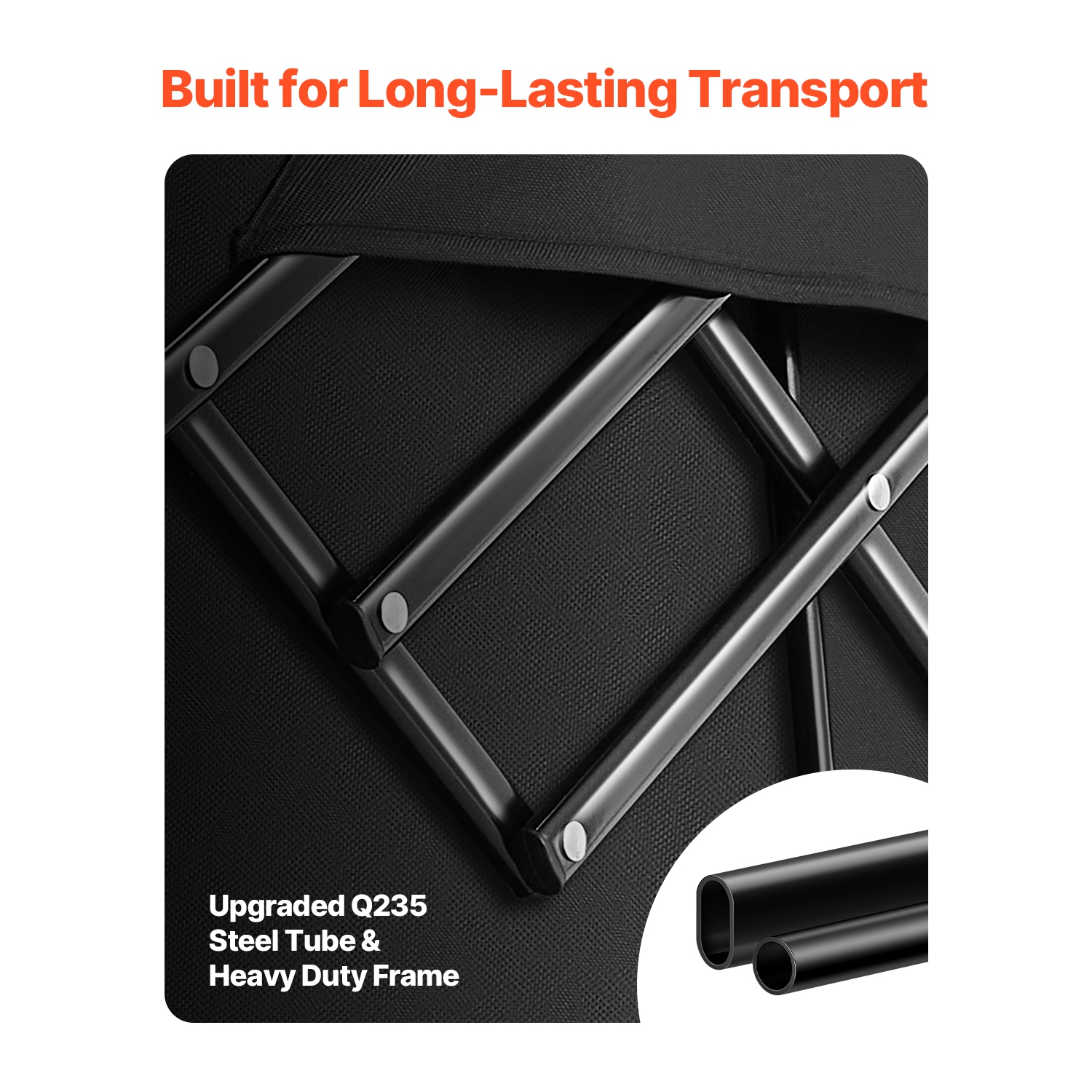 Chariot pliable 300&nbsp;L de VEVOR 450&nbsp;lb avec hayon allongé, chariot pliable, chariots utilitaires pliants avec roues tout-terrain, chariot de