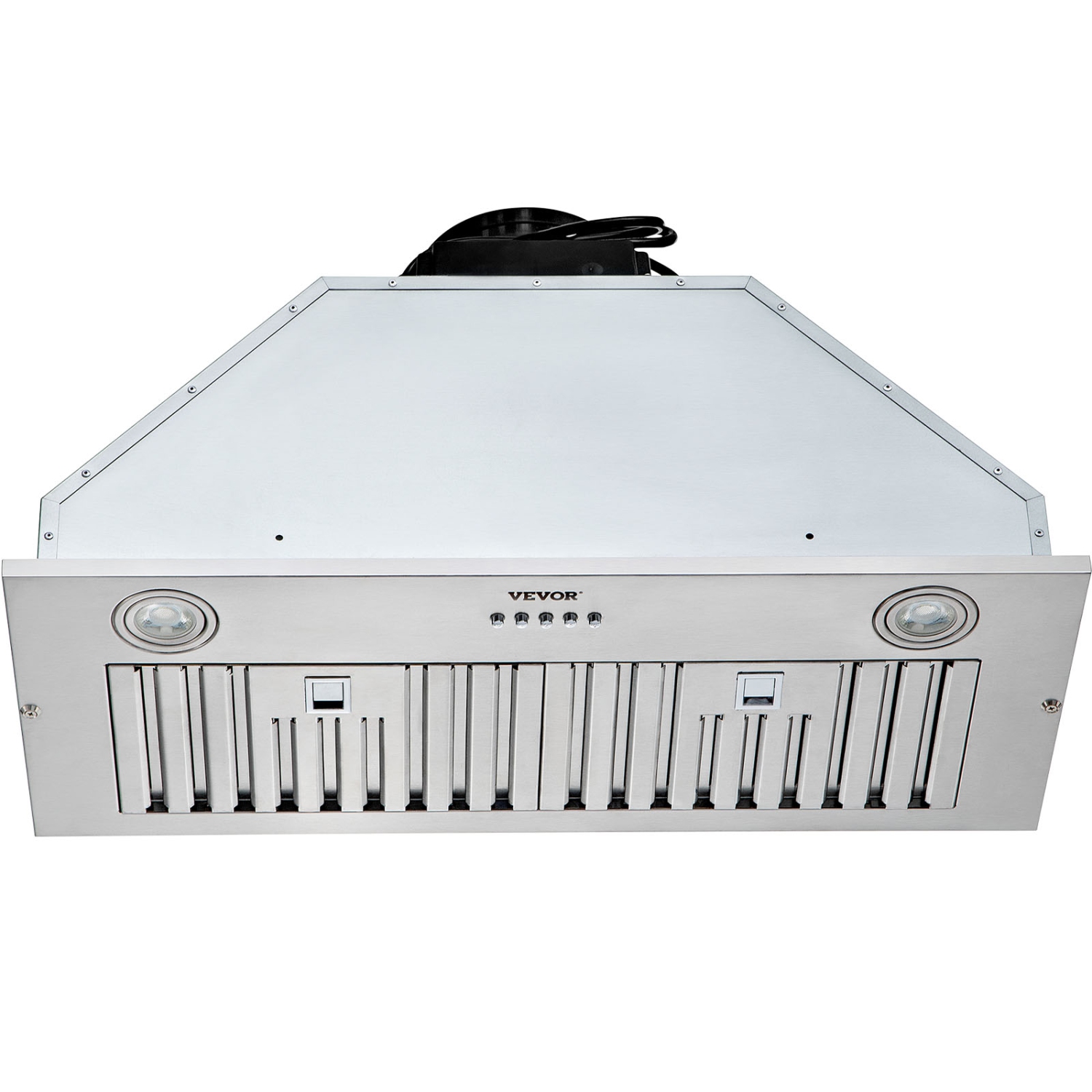 VEVOR 800CFM Insert Range Hood, 3-Speed, 30 Inch Stainless Steel Built-in Kitchen Vent with Push Button Control LED Lights Baffle Filters,