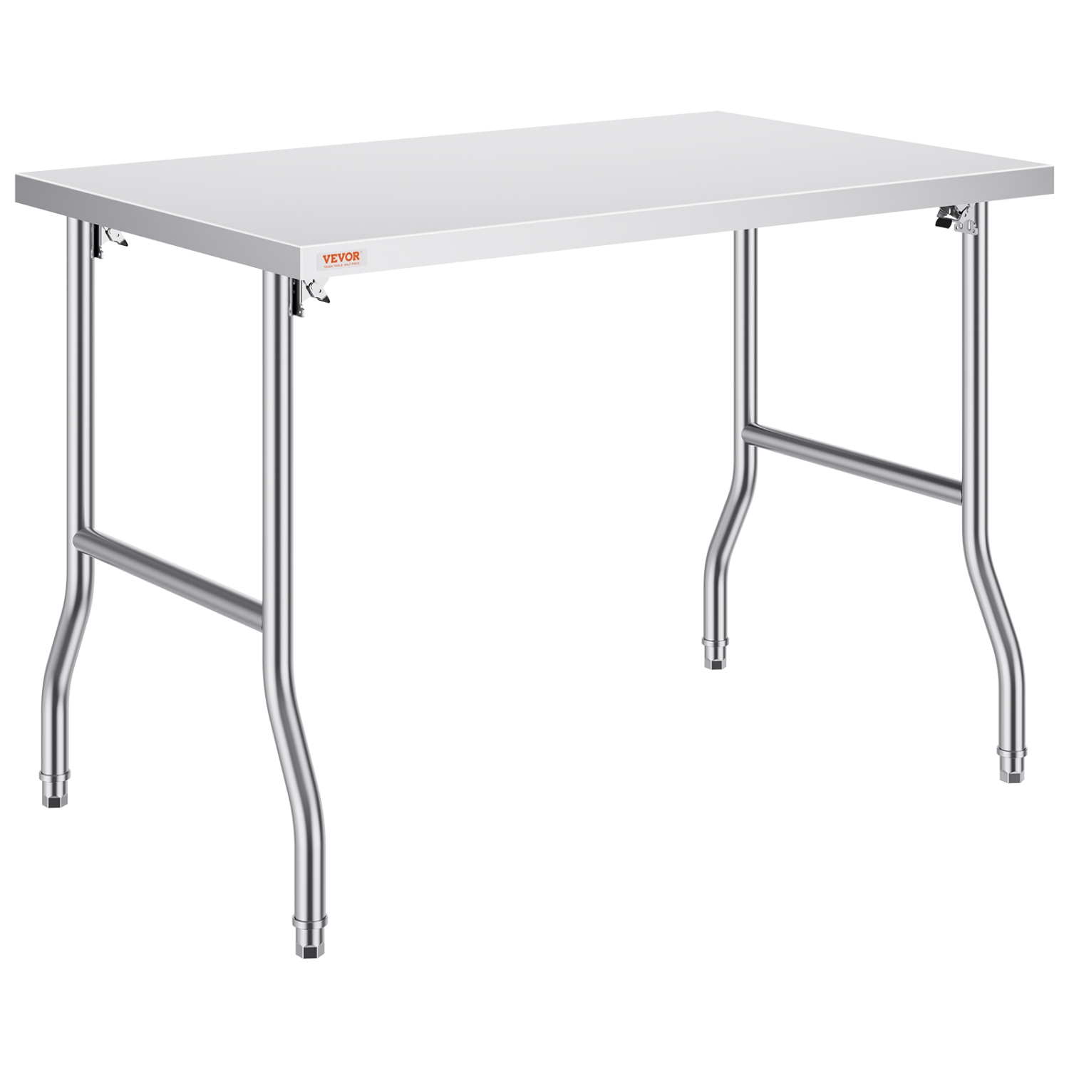 Table de préparation commerciale pliante de 48 x 30&nbsp;po VEVOR, poste de travail commercial, table pliante en acier inoxydable robuste, table de