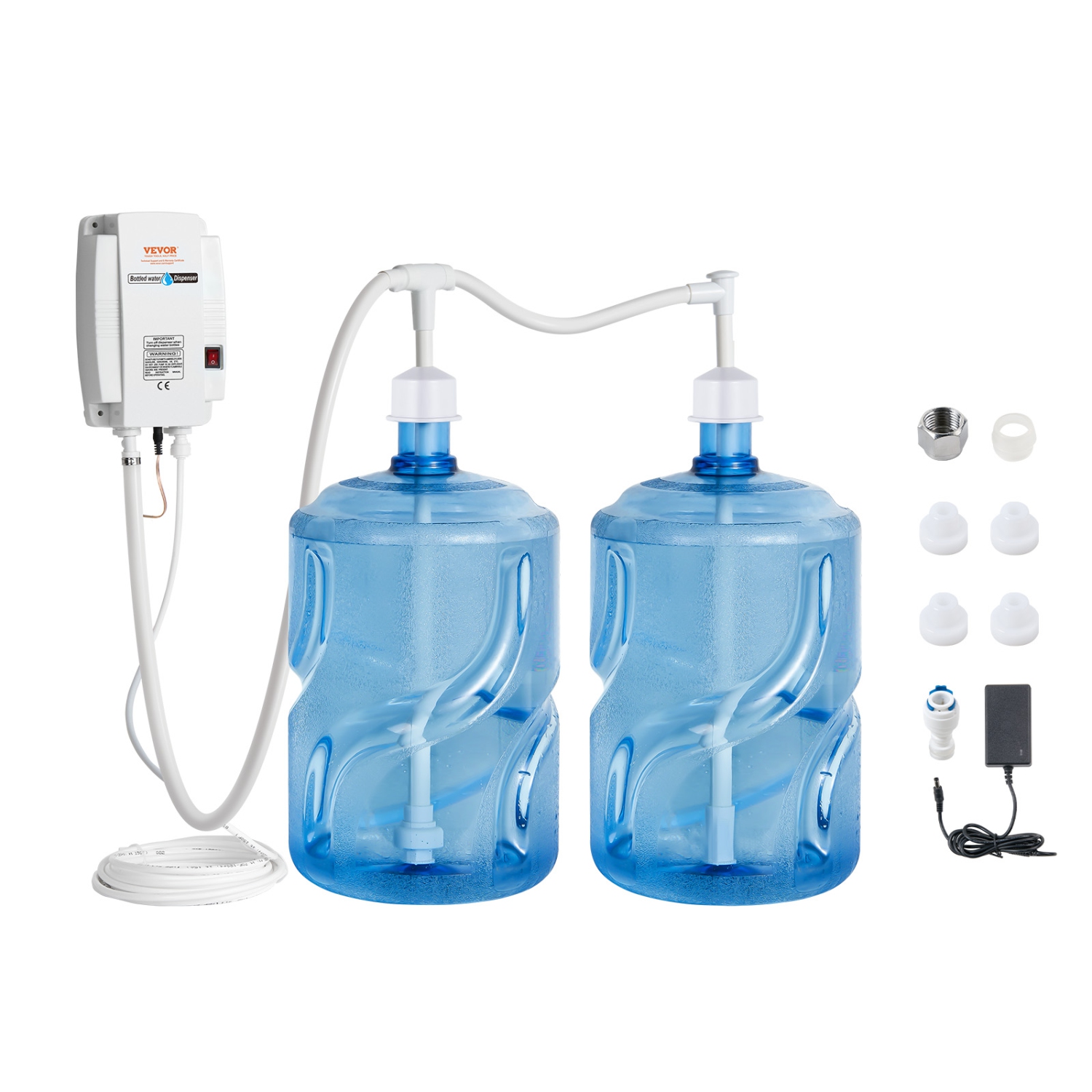 VEVOR 2x5 Gallon Bottled Water Dispenser Pump System, Dispensing System, Automatic Electric Water Dispenser, Double-Pipe Water Jug Pump, Compatible