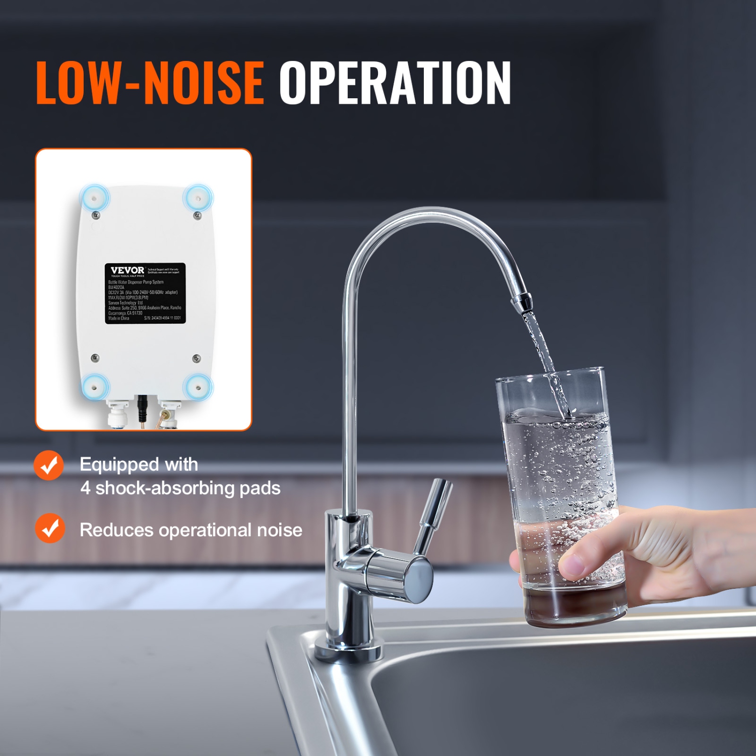 VEVOR 2x5 Gallon Bottled Water Dispenser Pump System, Dispensing System, Automatic Electric Water Dispenser, Double-Pipe Water Jug Pump, Compatible