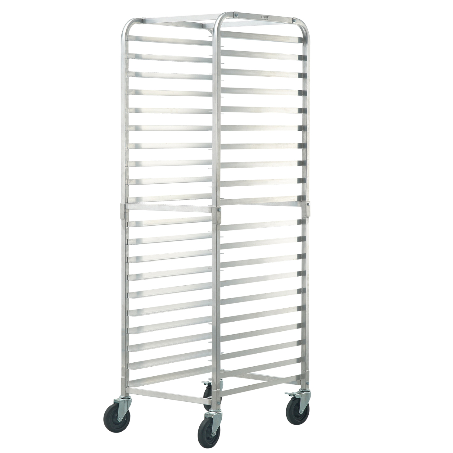 VEVOR 26"L x 20.4"W x 70"H Bun Pan Rack, 20-Tier Commercial Bakery Racks with Brake Wheels, Aluminum Racking Trolley Storage for Half & Full Sheet,