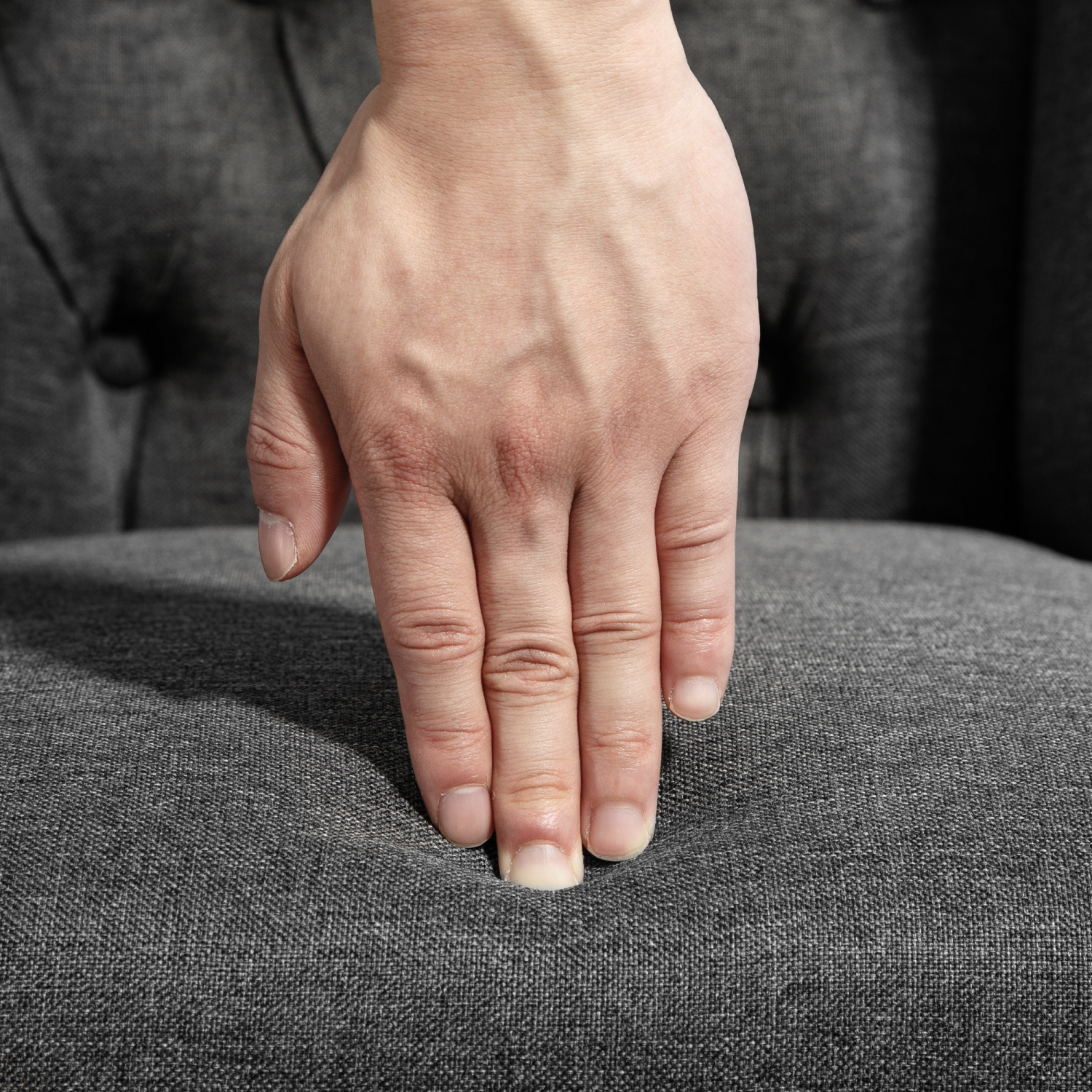 HOMCOM Counter Height Bar Stools Set of 2, Upholstered Bar Chairs with Nailhead Backrest and Footrest, Modern Barstools for Kitchen, Dining Room,